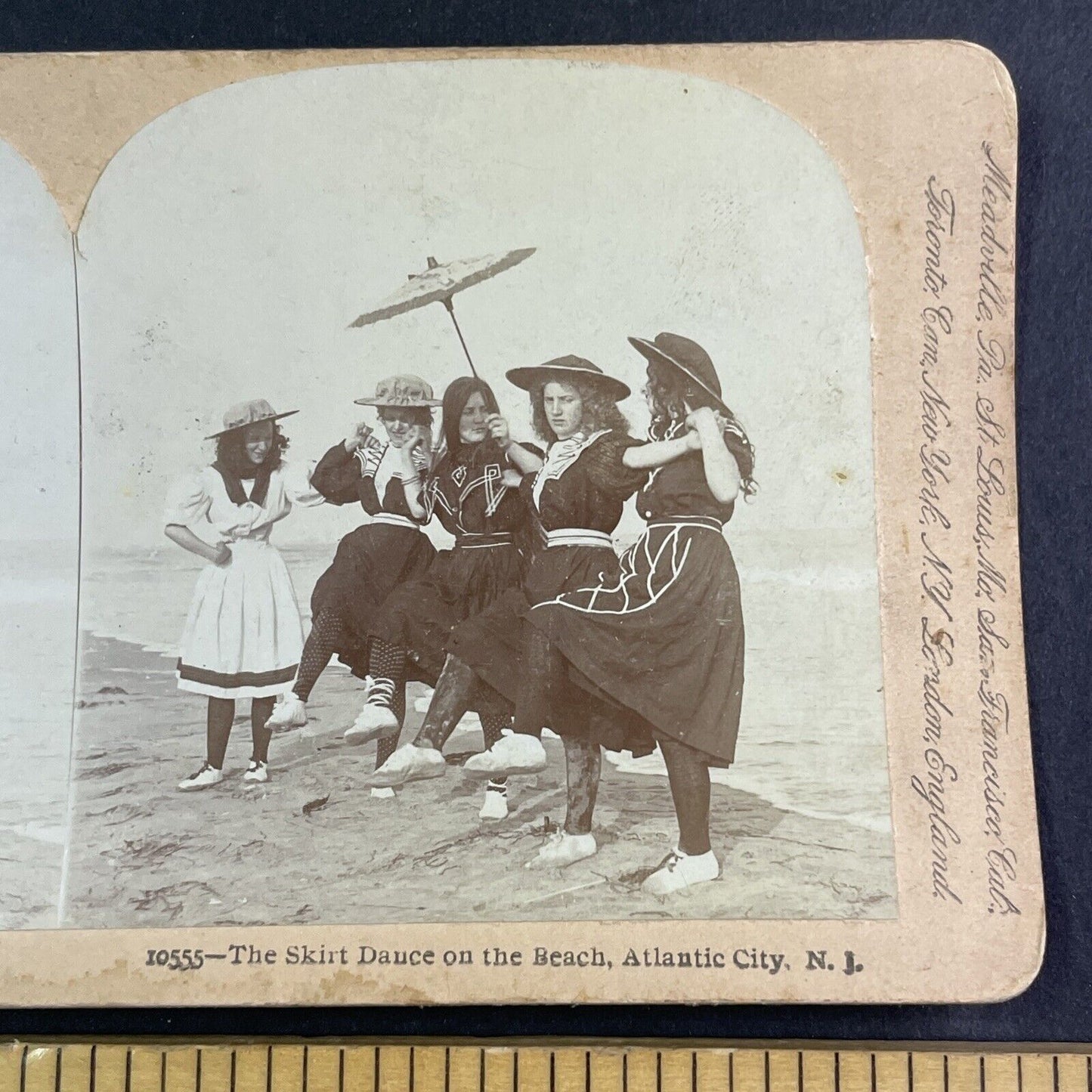 Women in Swimsuits Atlantic City New Jersey Stereoview Antique c1900 X4124