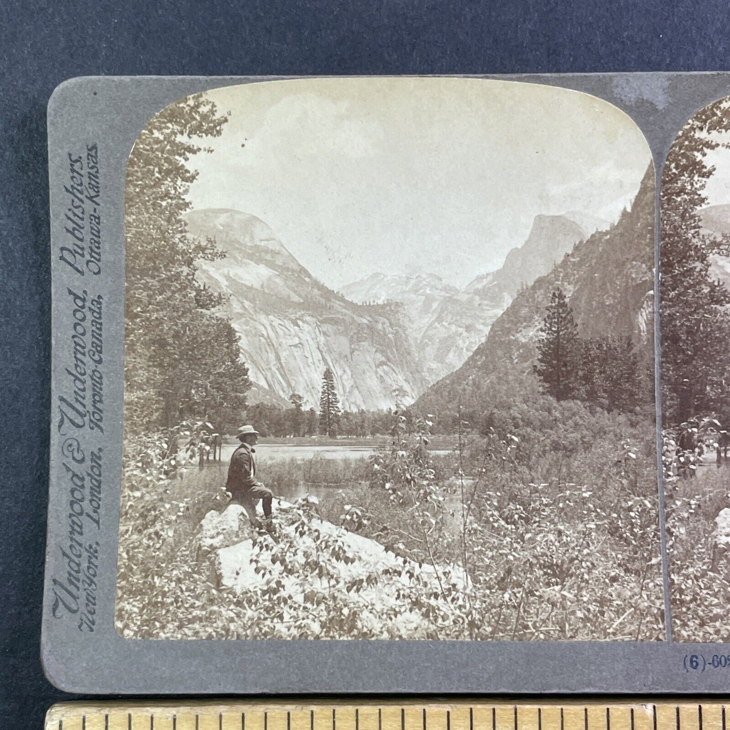 North Dome & Half Dome Yosemite Californa Stereoview Antique c1902 X3723