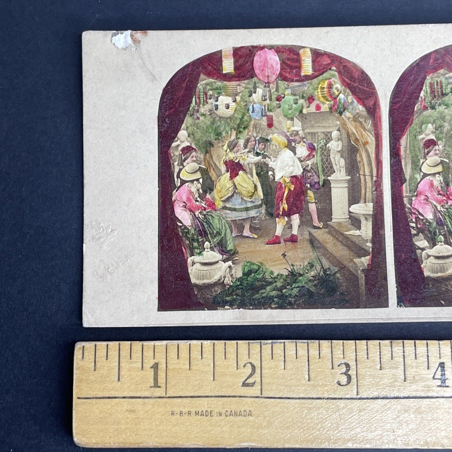 Antique 1840’s Women Dancing At Paris Ball Stereoview Photo Card PC823