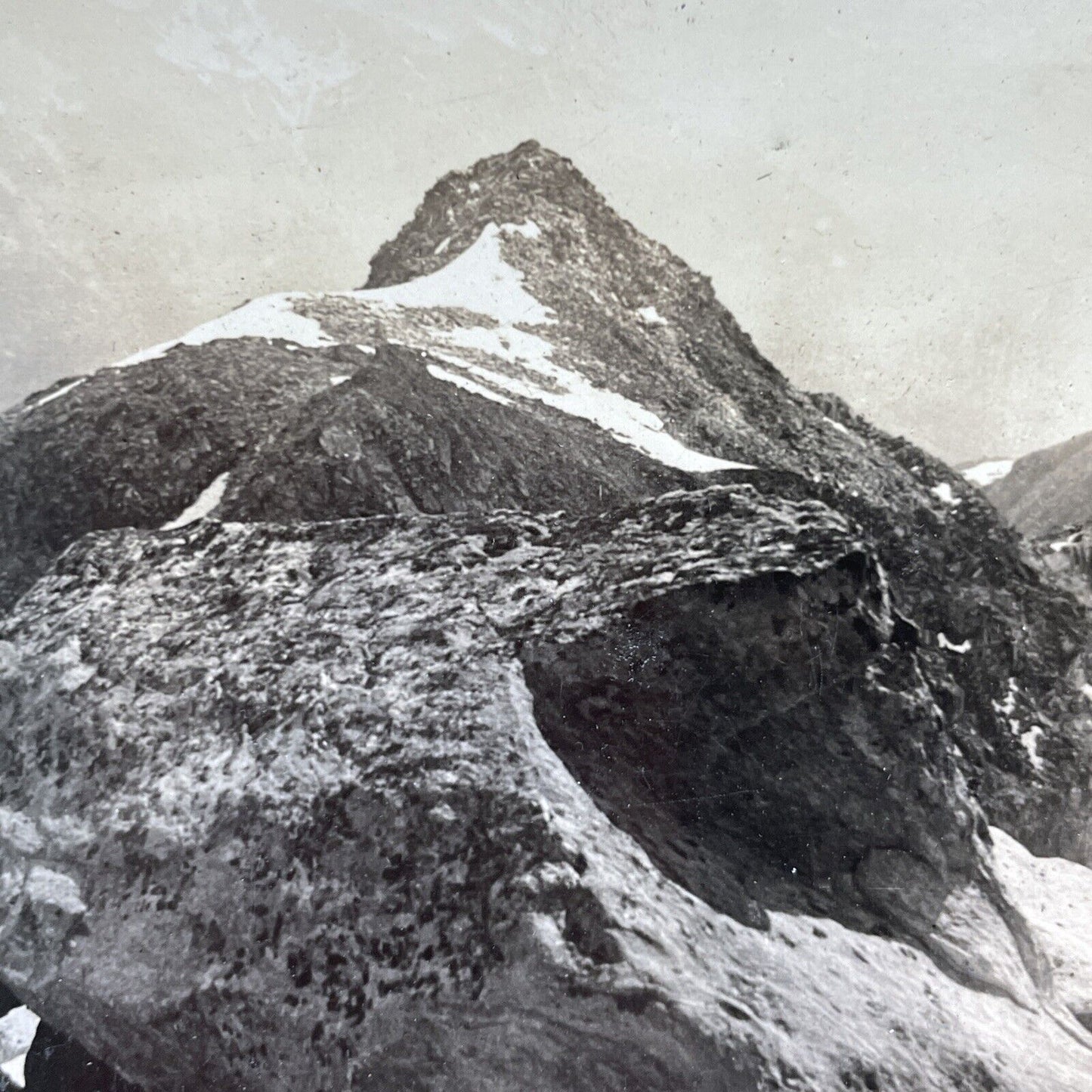 Antique 1910s Monte Leone Fletschorn Switzerland Stereoview Photo Card V3593