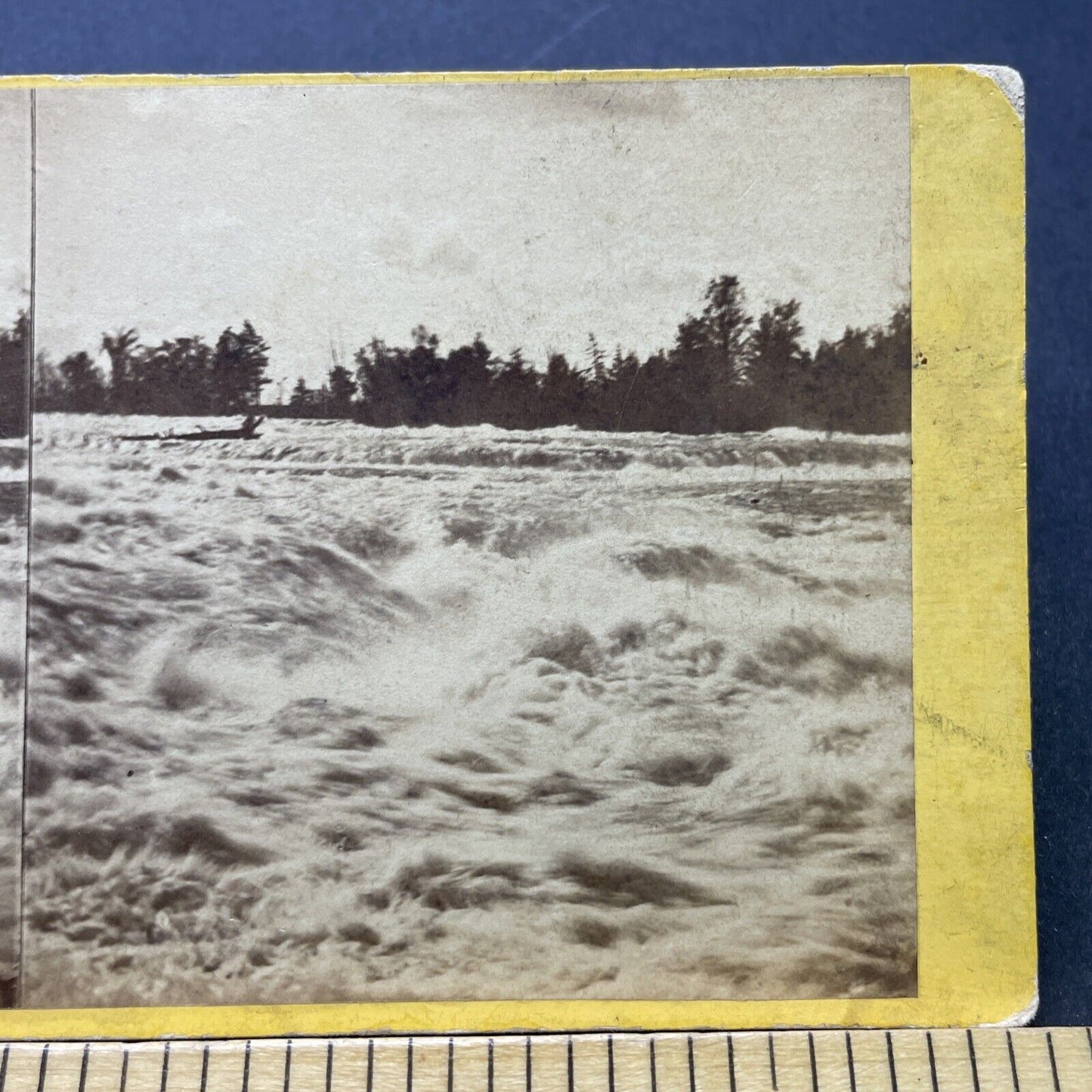 Antique 1870s Upper Niagara Falls River Rapids NY Stereoview Photo Card P2524