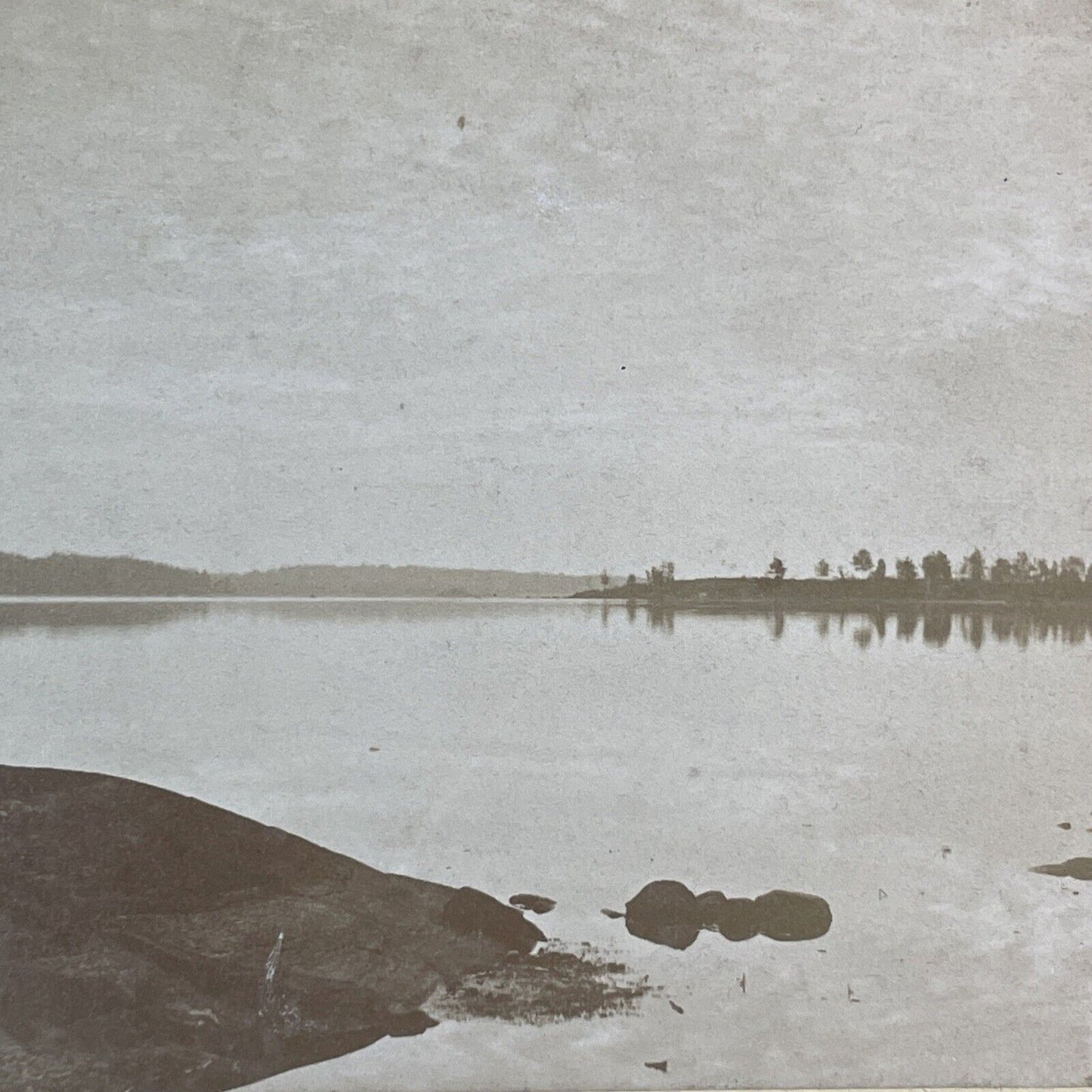 Waterfront Center Harbor New Hampshire Stereoview Antique c1870s Y900