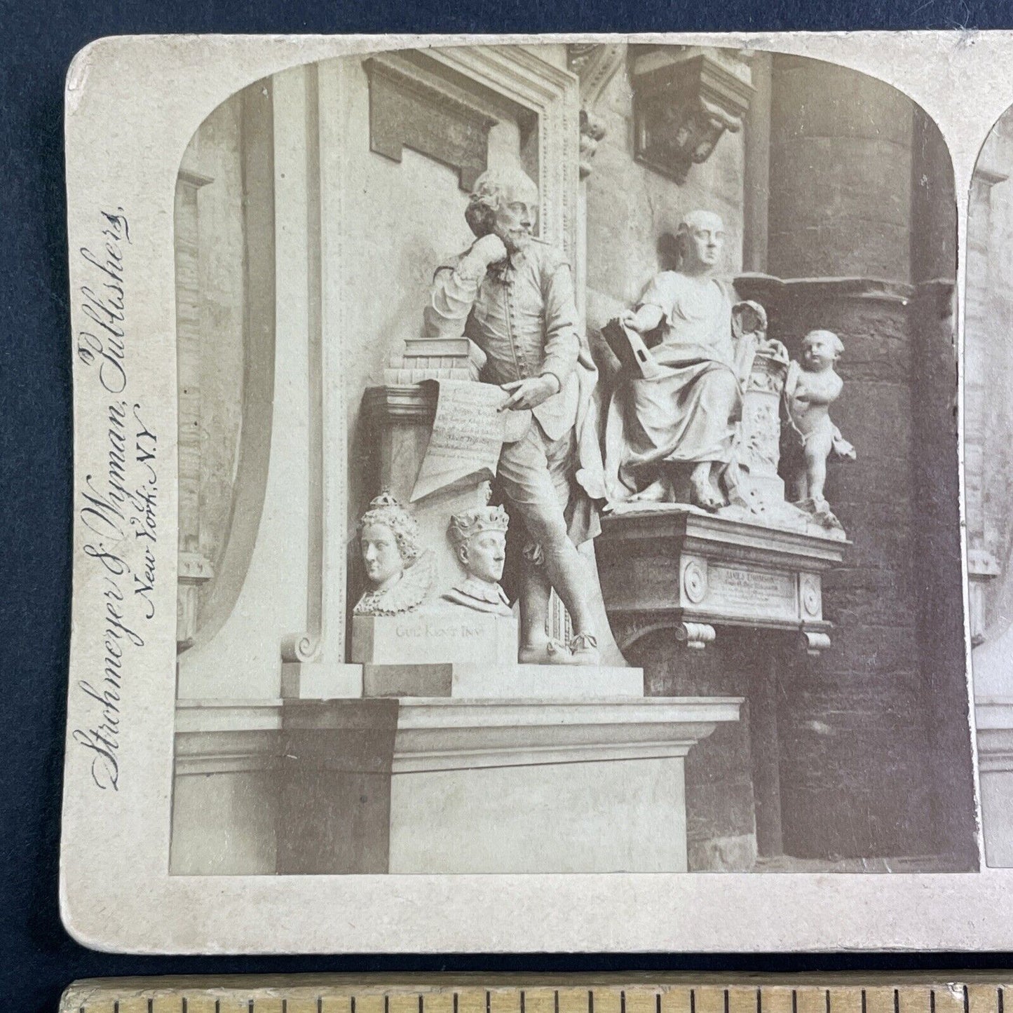 Poet's Corner Westminster Abbey Stereoview London England Antique c1896 Y416