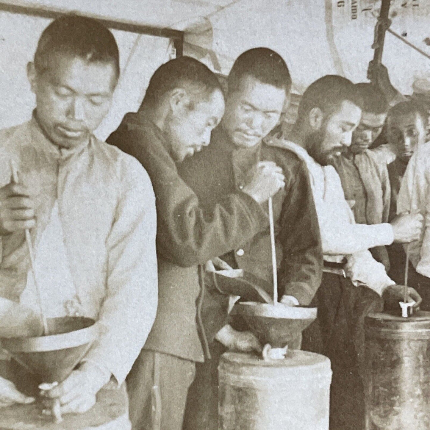 Antique 1905 Filling Shells With Gunpowder Japan Stereoview Photo Card P5582