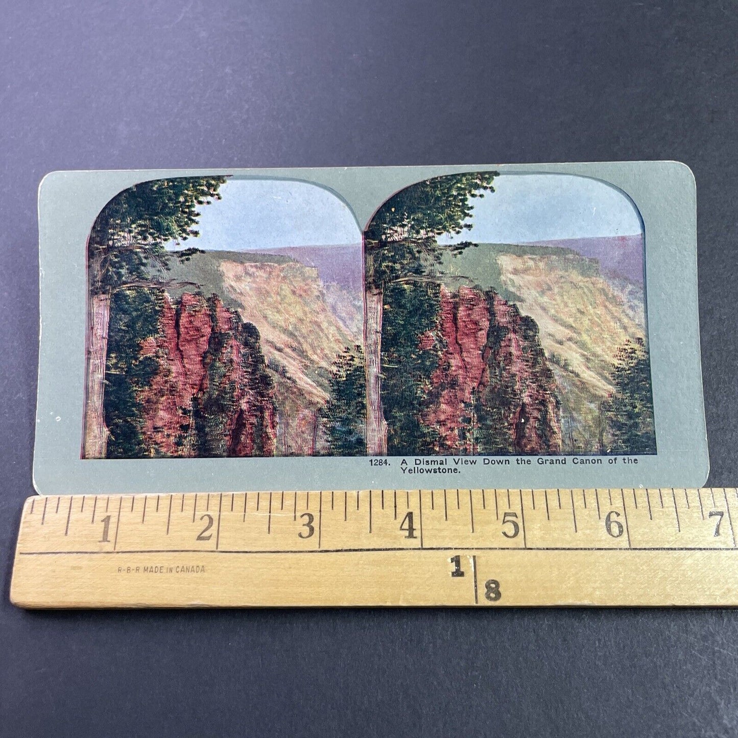 Antique 1910s Grand Canon Yellowstone Park Colored Stereoview Photo Card P3453