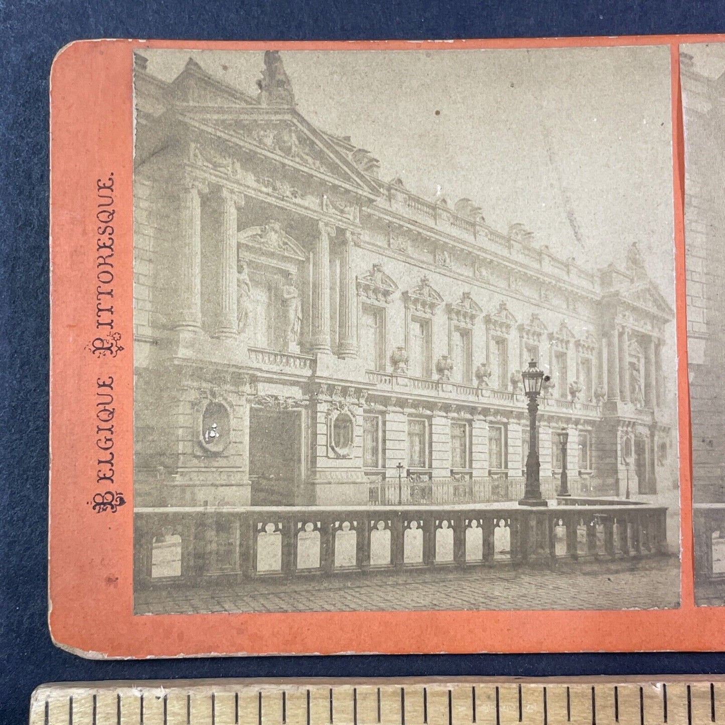 National Bank Building Brussels Stereoview Belgium Antique c1870s X2599