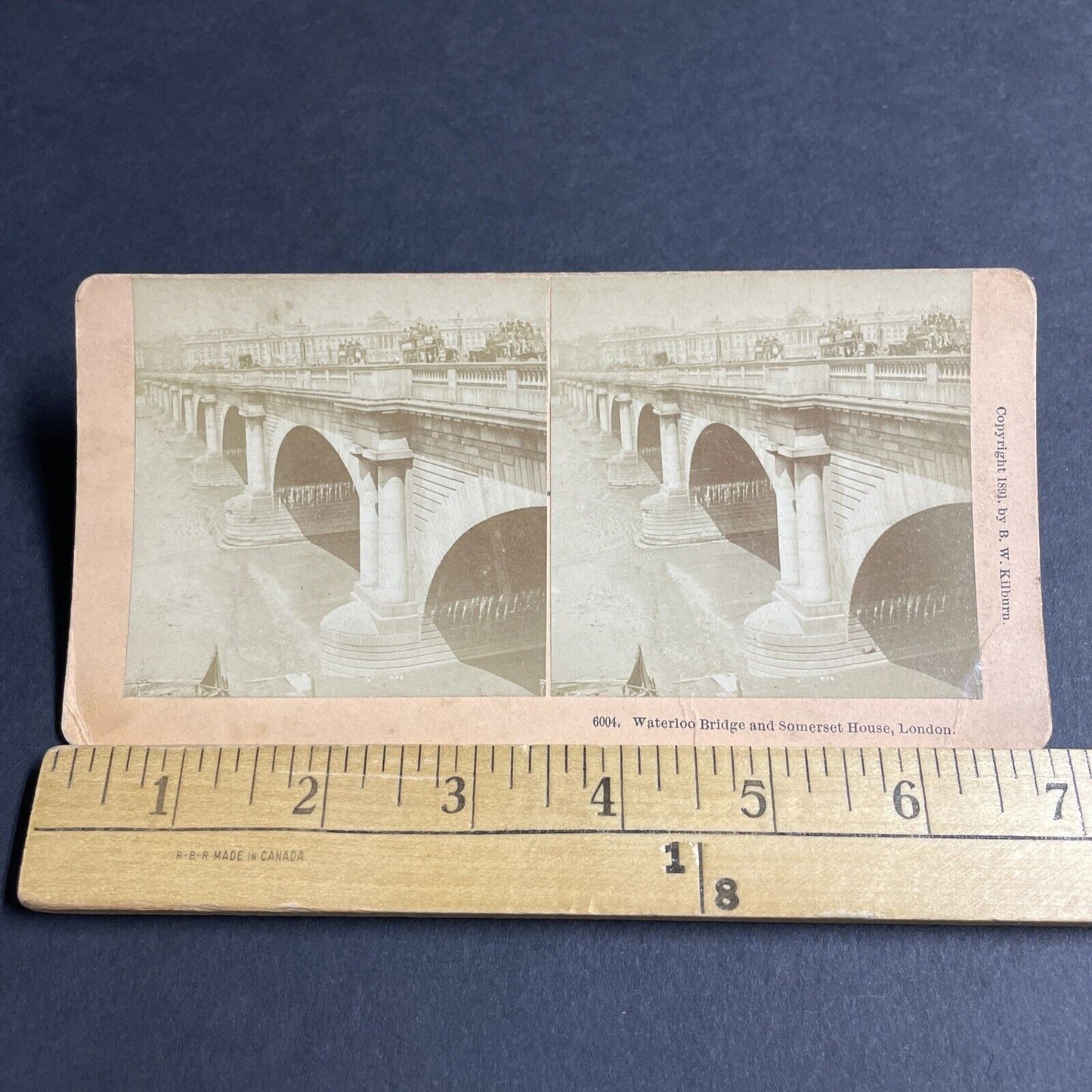 Antique 1891 Waterloo Bridge London England Stereoview Photo Card P4603