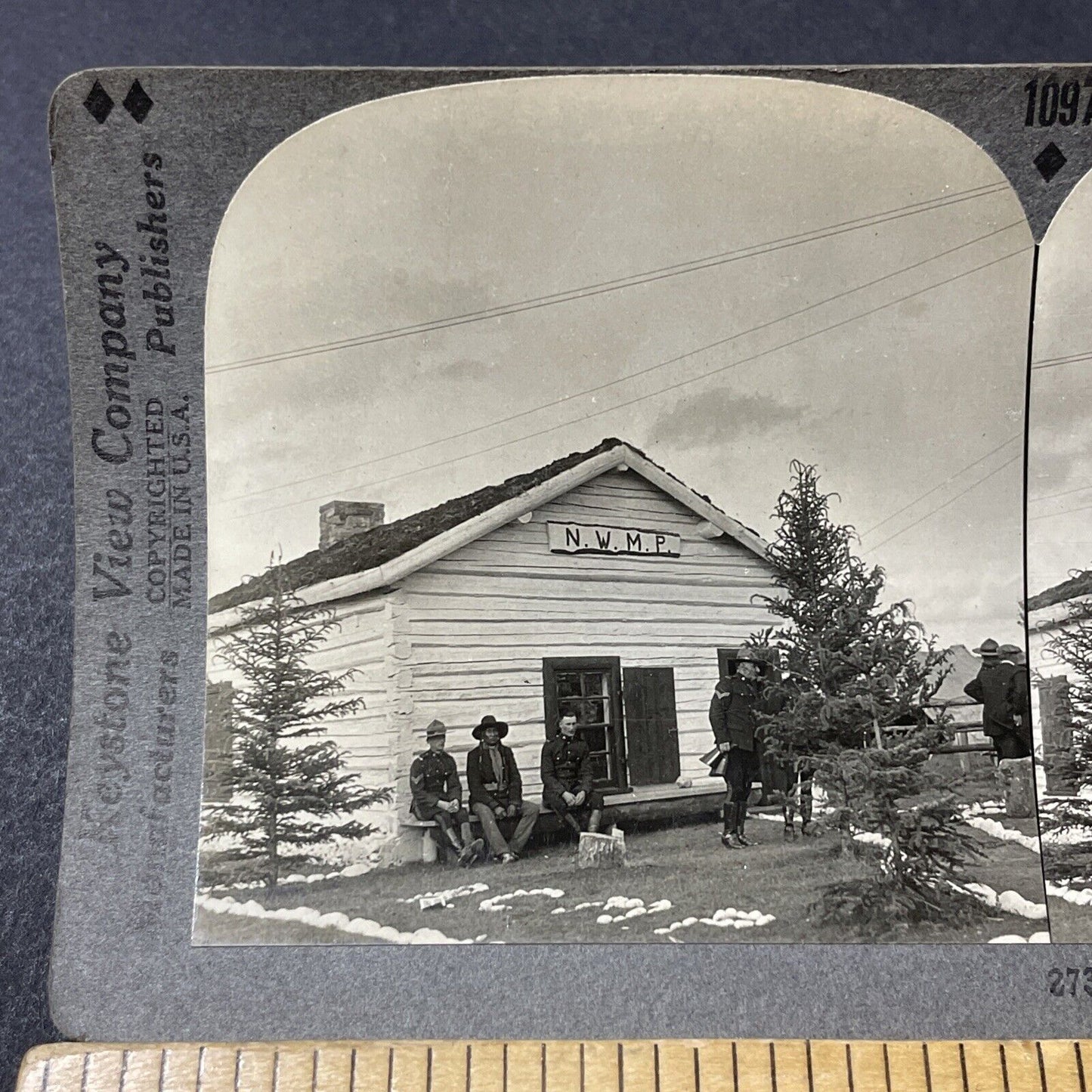 Antique 1910s RCMP Police Headquarters Alberta Canada Stereoview Photo Card 2647