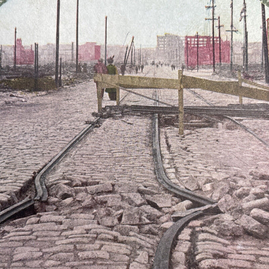 Antique 1910s San Francisco Earthquake Railroad Stereoview Photo Card 2300-47