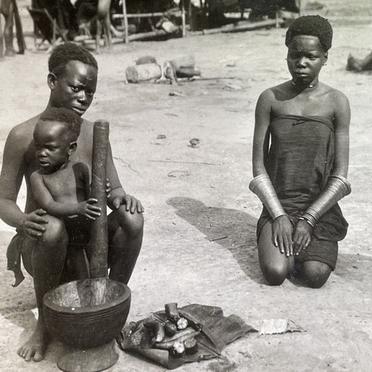 Antique 1918 Making Flour South Africa Village Stereoview Photo Card P1758