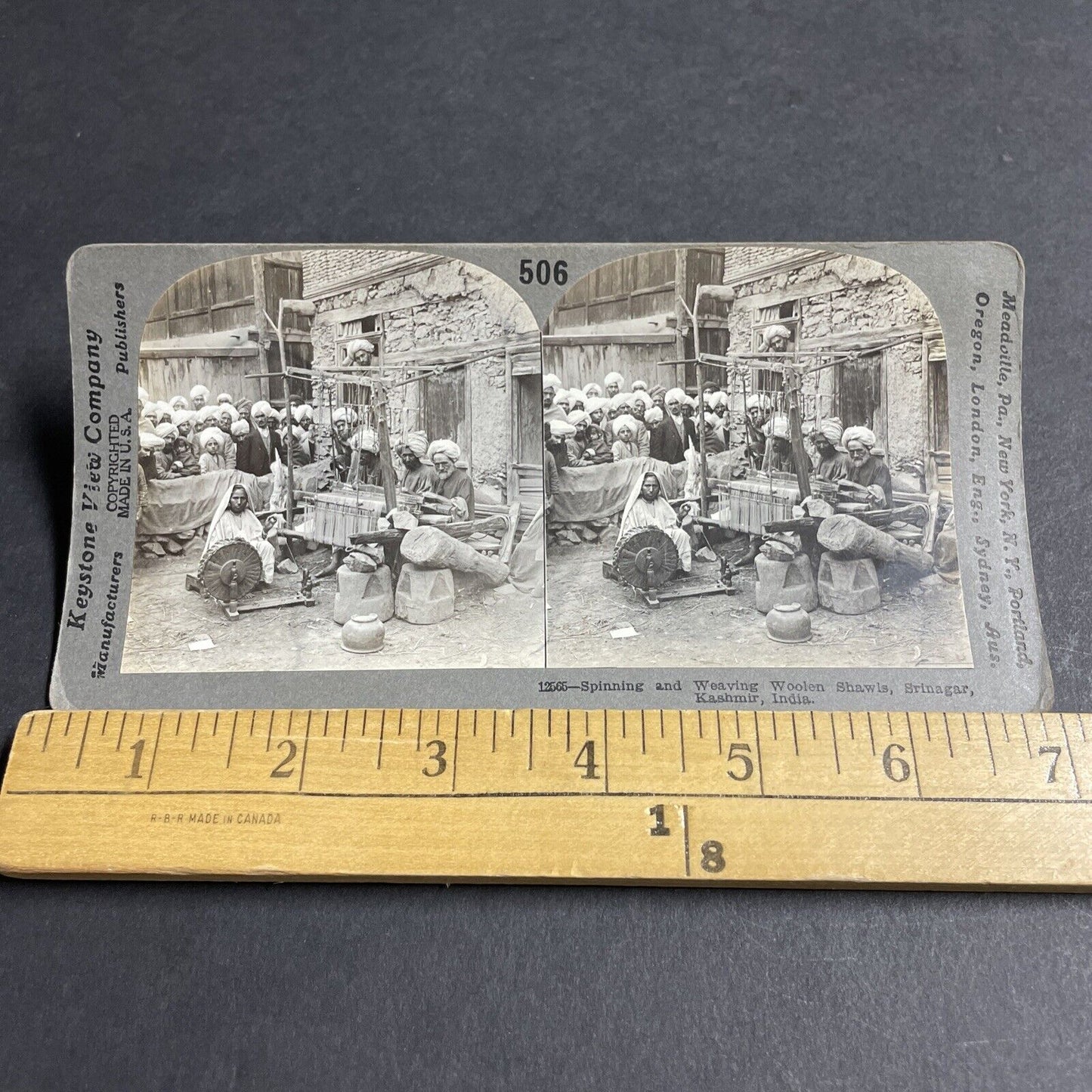 Antique 1910s Cotton Mill In Kashmir India Stereoview Photo Card P4425