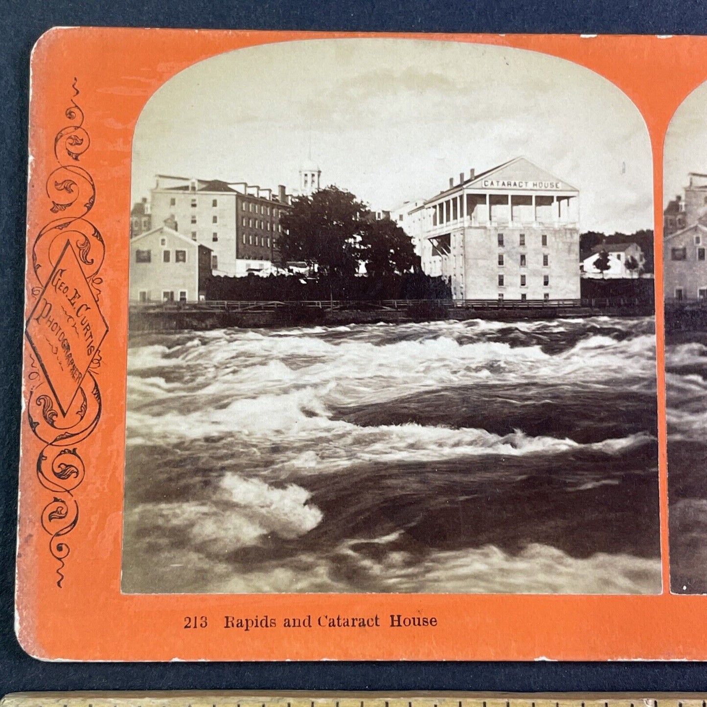 Niagara Falls Cataract House Hotel New York Stereoview George Curtis c1870 Y2428