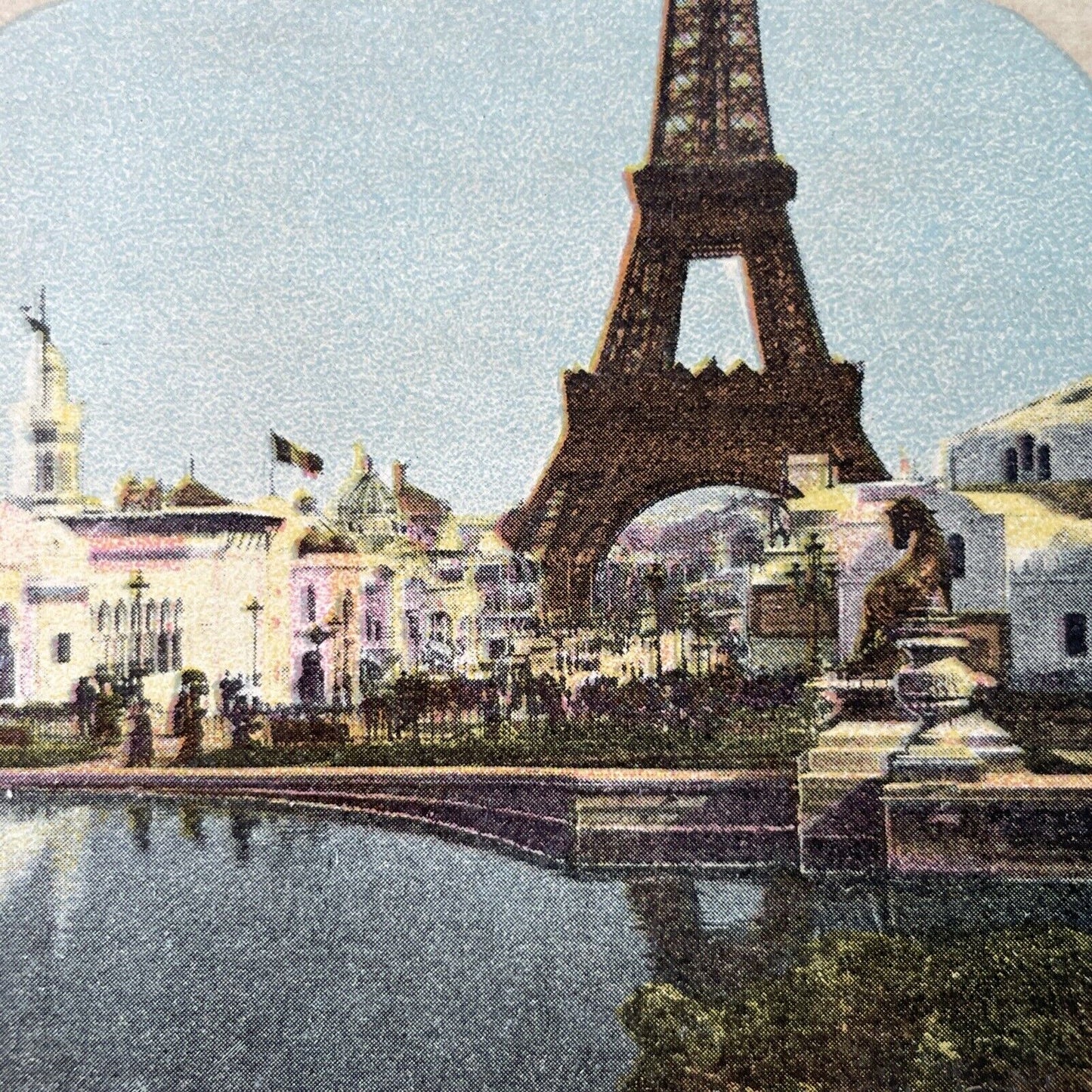 Antique 1890s Eiffel Tower In Paris France Stereoview Photo Card P3030