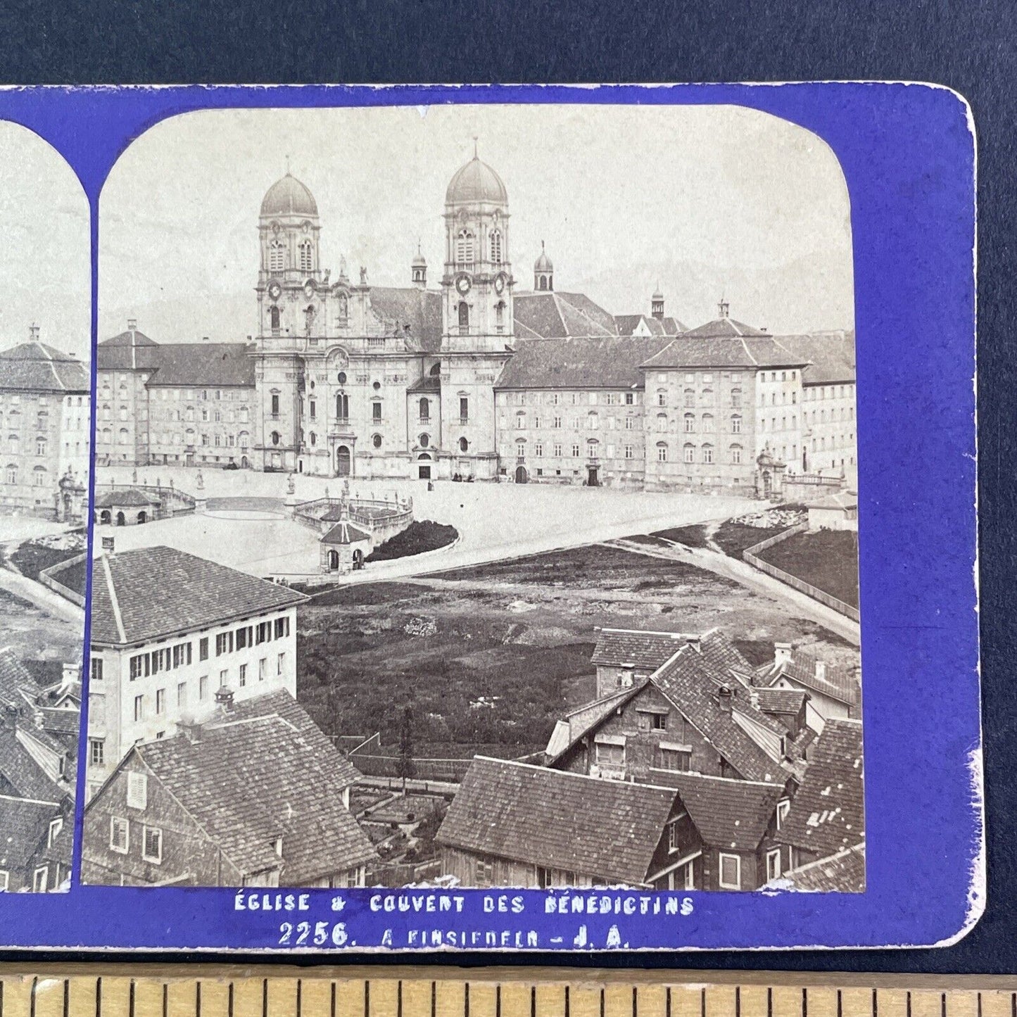 Einsiedeln Abbey Church Switzerland Stereoview Jean Andrieu Antique c1872 X3283
