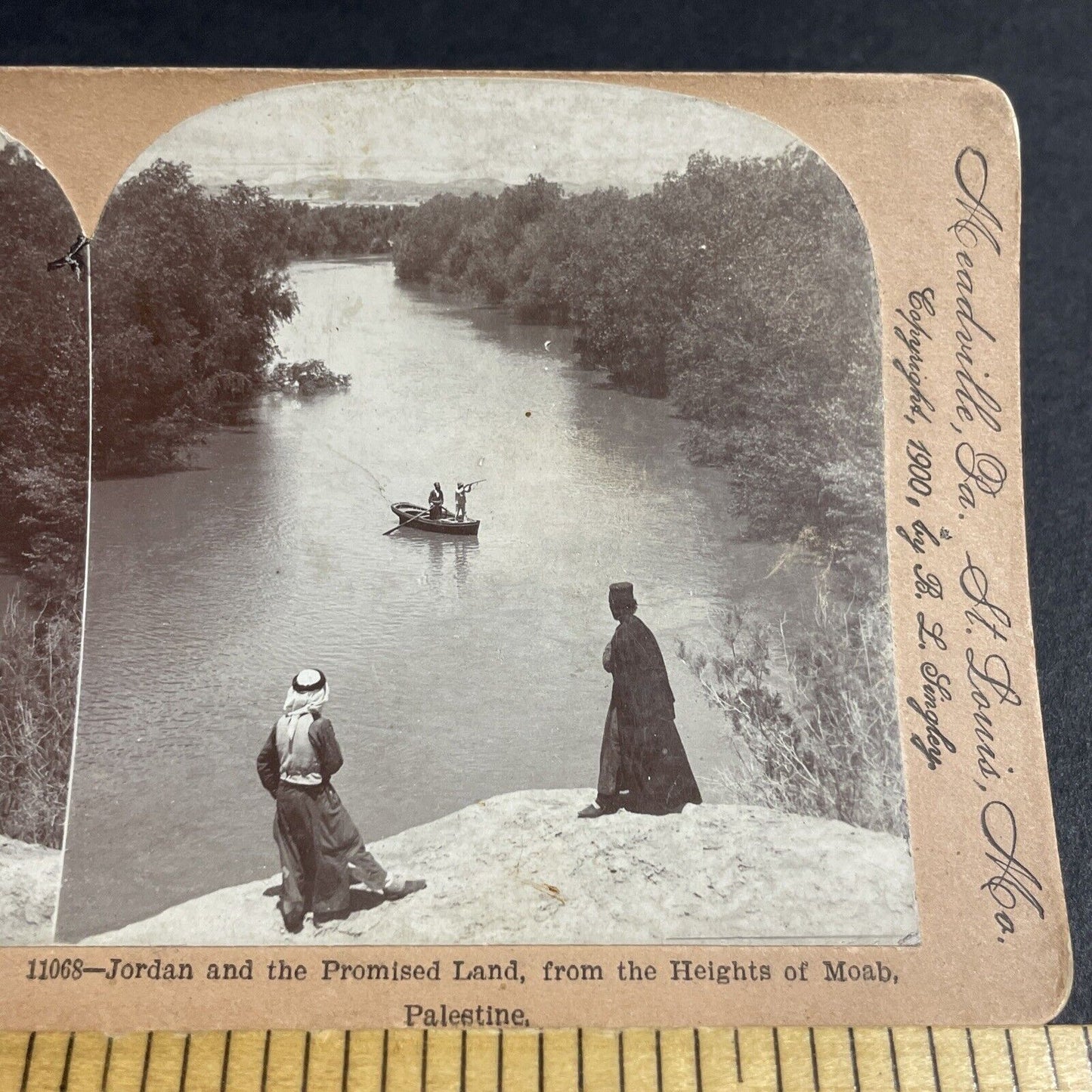 Antique 1900 Duck Hunting In Jordan & Israel Stereoview Photo Card P4279