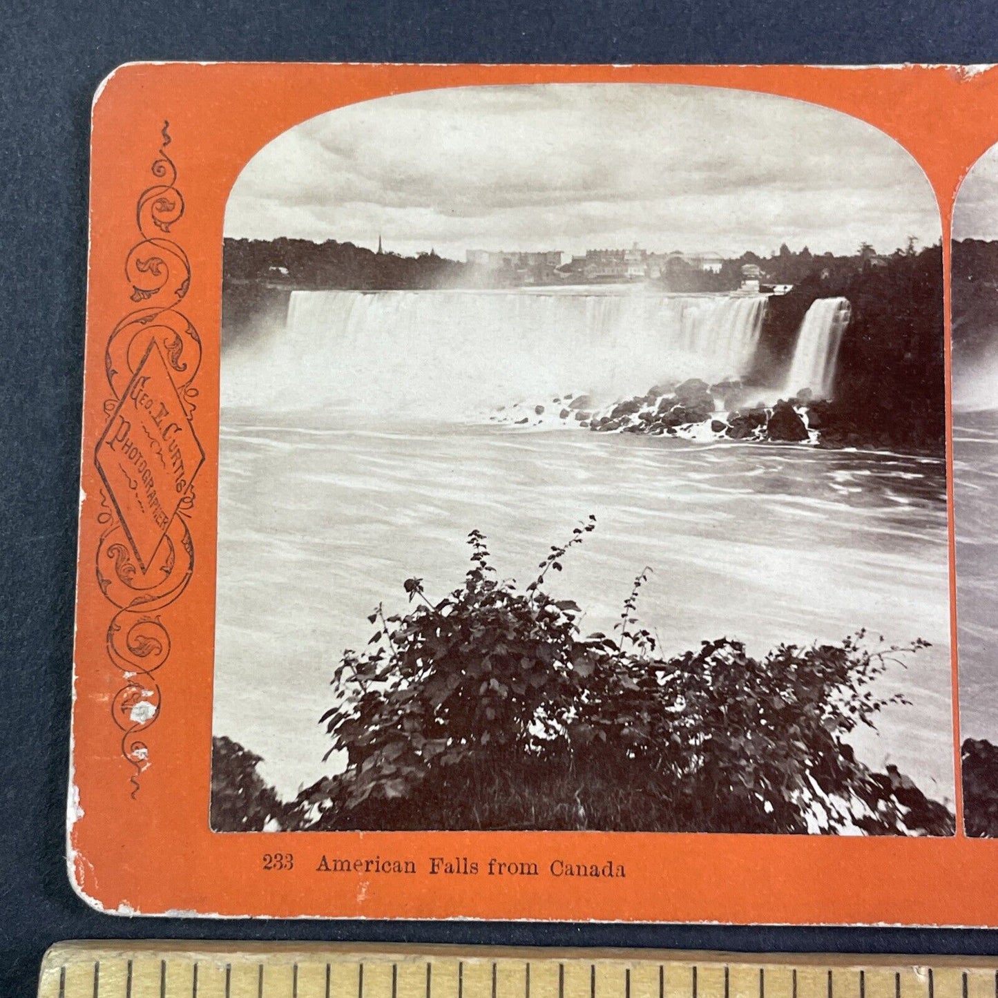 Niagara Falls American Side Stereoview George Curtis Antique c1870s Y2425