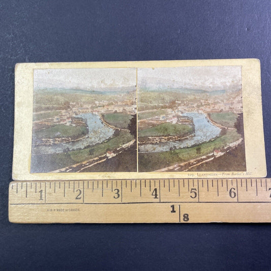 Llangollen Wales England Stereoview From Bunker Hill Antique c1865 X3550