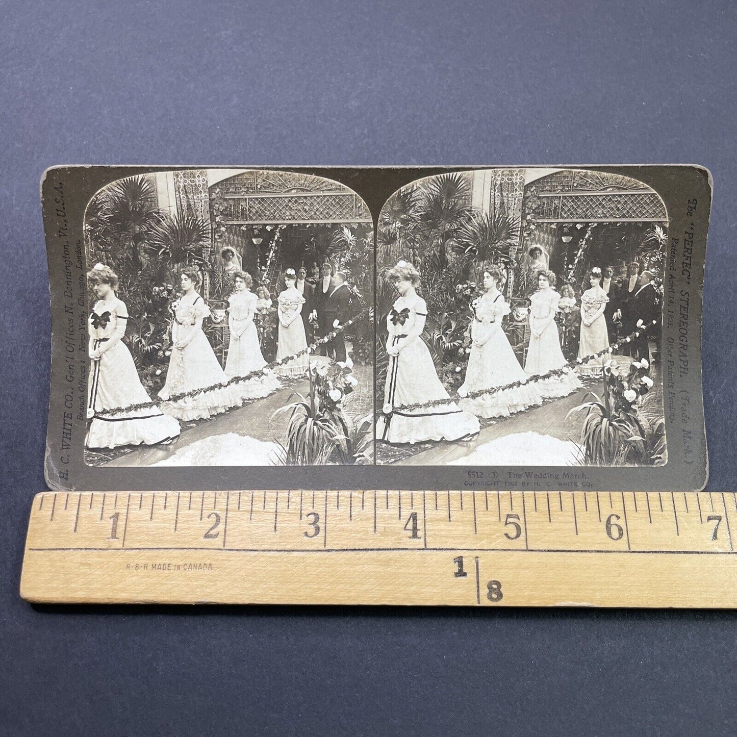 Antique 1902 Beautiful Bridesmaids At Wedding Stereoview Photo Card P2664