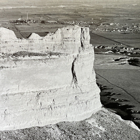 Antique 1910s Scotts Bluff National Monument Nebraska Stereoview Photo Card 3215