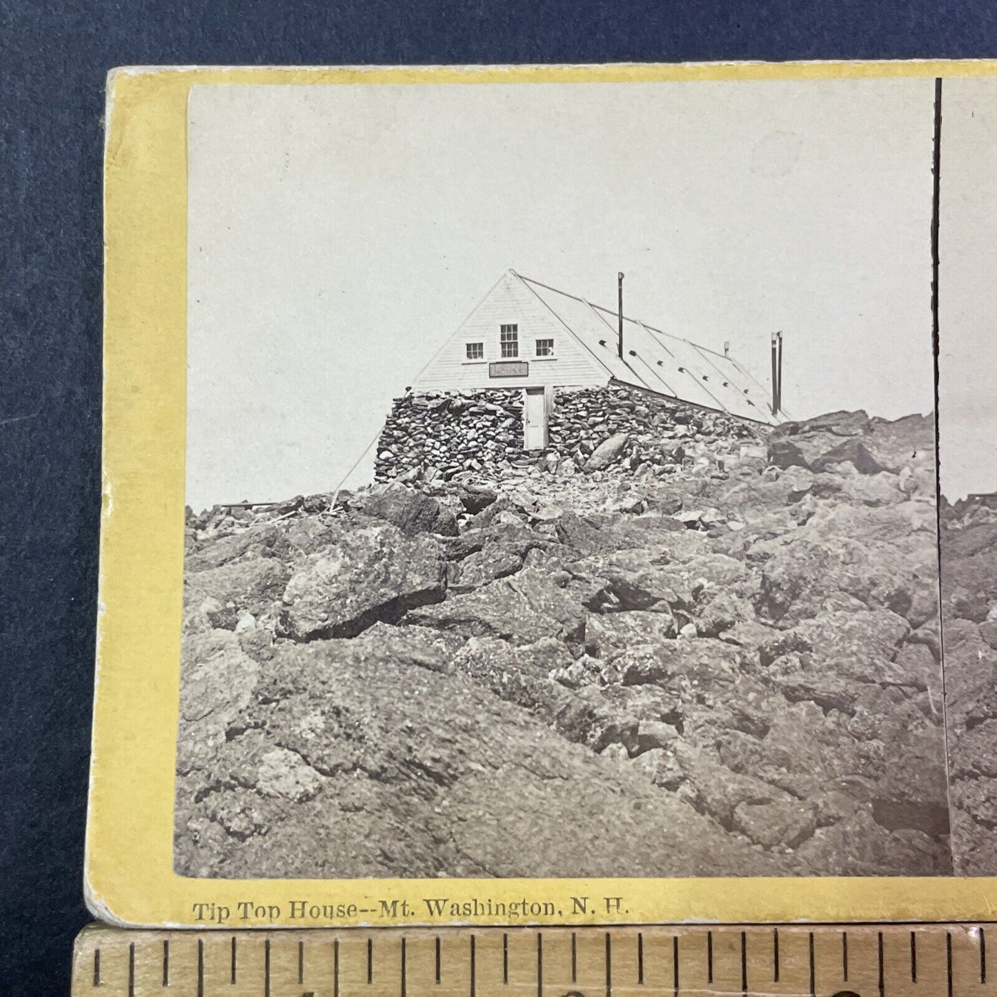 Mt Washington Tip Top House Stereoview Photo Card NW Pease Antique c1872 X985