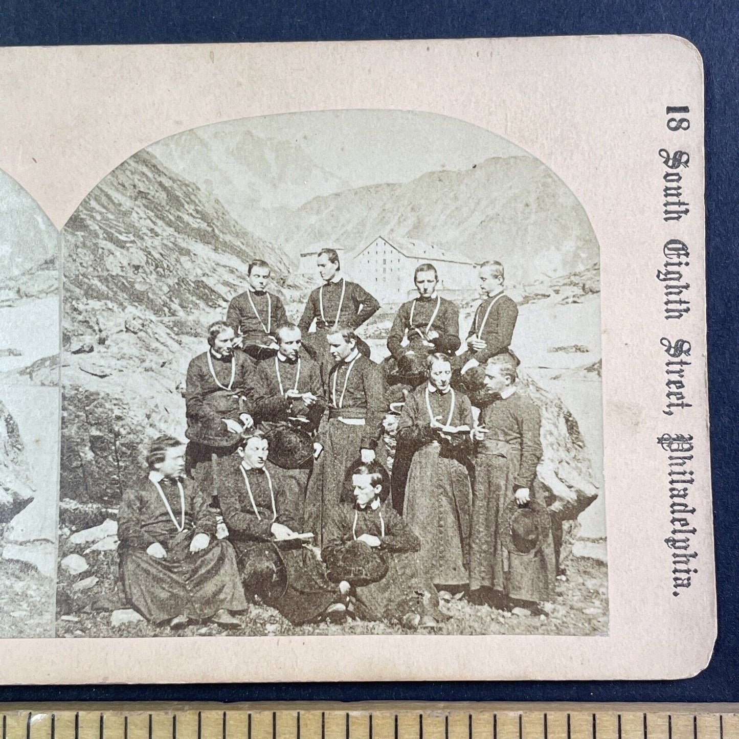 The Monks of Great St. Bernard Hospice Stereoview Switzerland Antique 1870s Y134