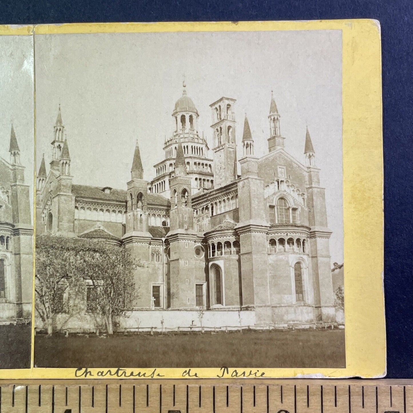 Certosa di Pavia Monastery Stereoview Lombardy Italy Antique c1865 X1360