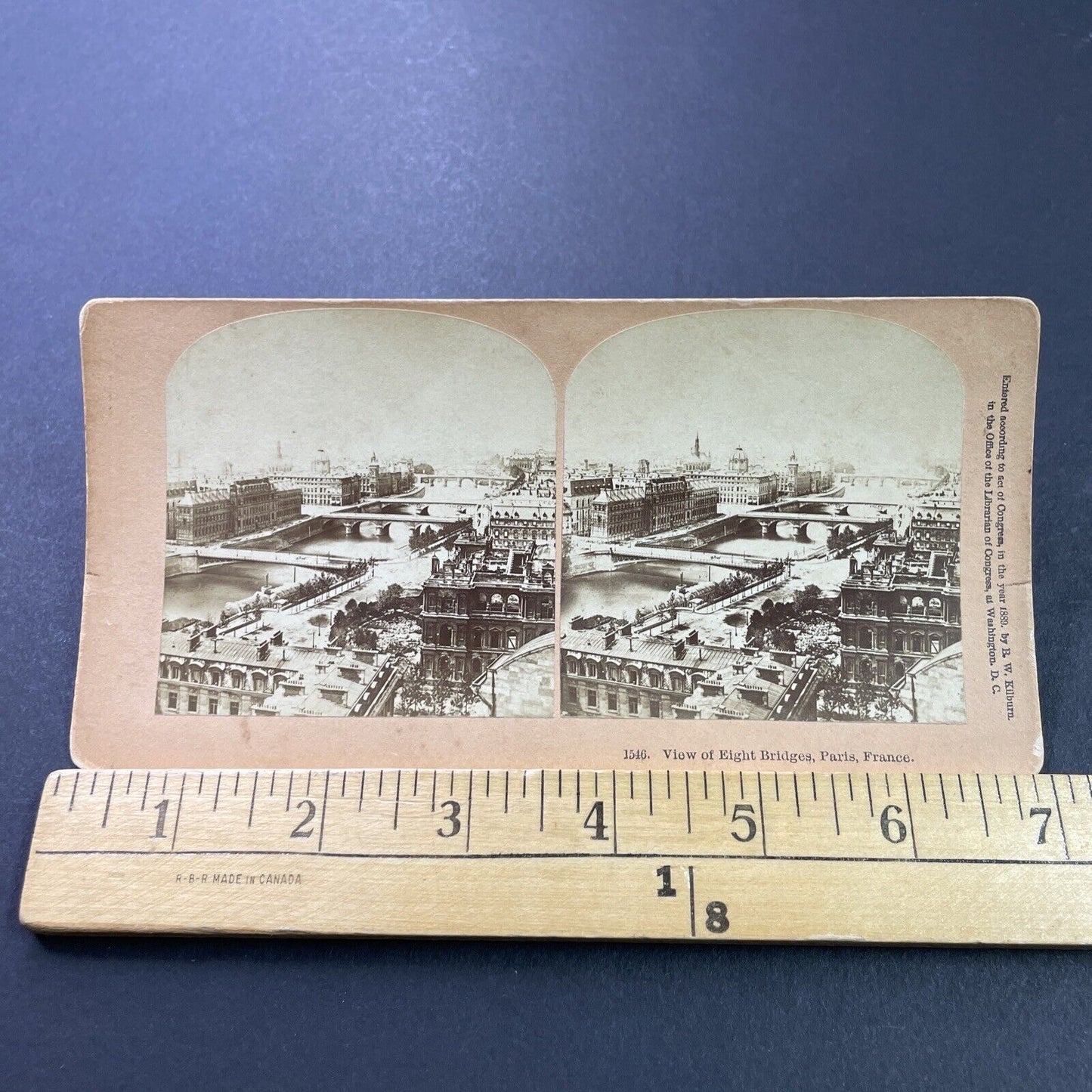 Antique 1889 Paris France Center City Bridges View Stereoview Photo Card P3918