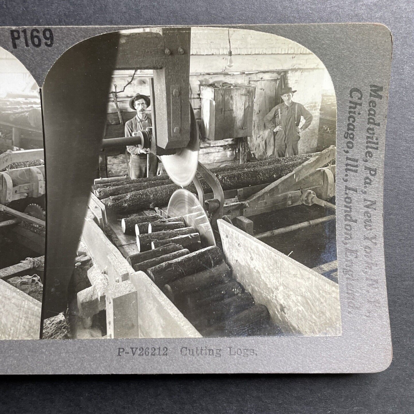 Antique 1905 Lumber Mill Near Gorham New Hampshire Stereoview Photo Card P1540