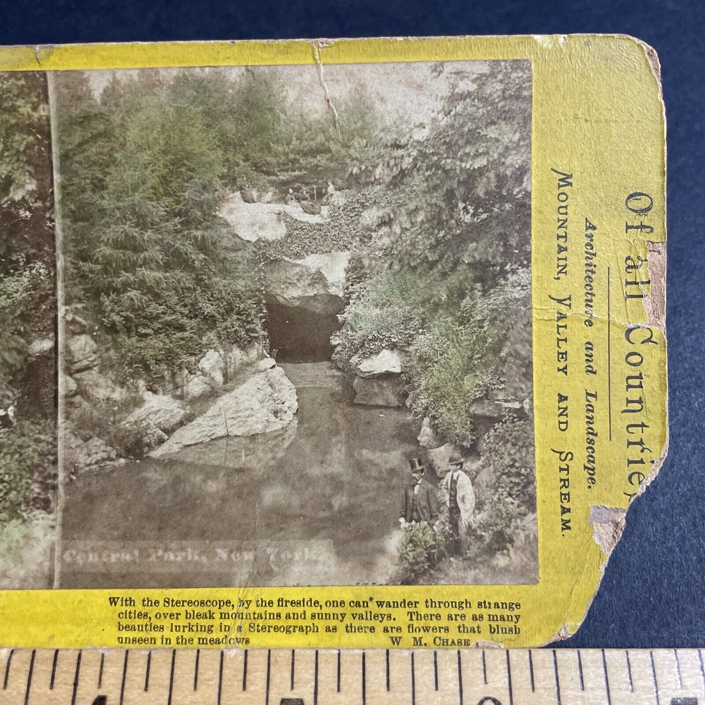 Antique 1870s The Grotto Central Park New York City Stereoview Photo Card P4178