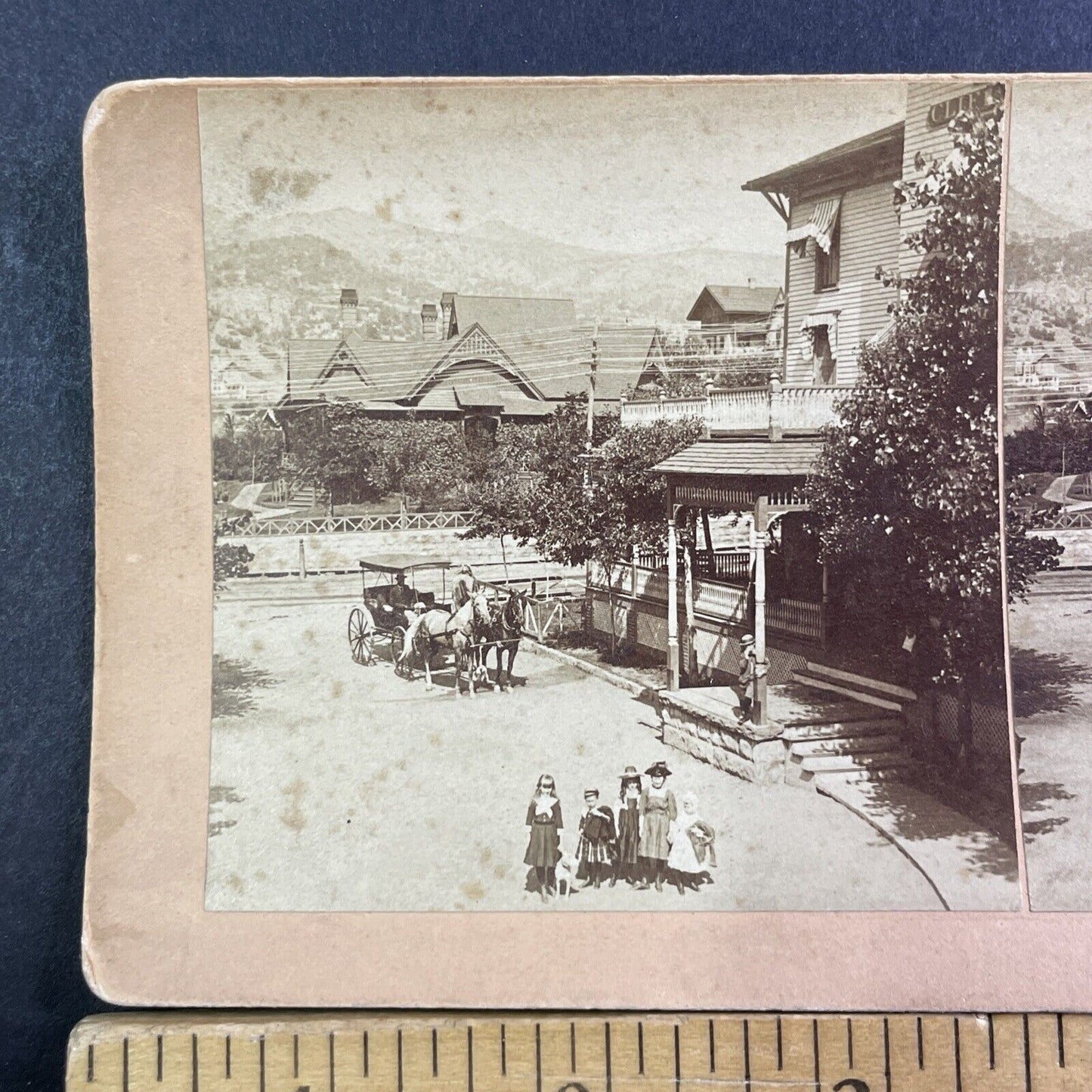 Rincon Hill California Wealthy Homes Stereoview BW Kilburn Antique c1880 X3806