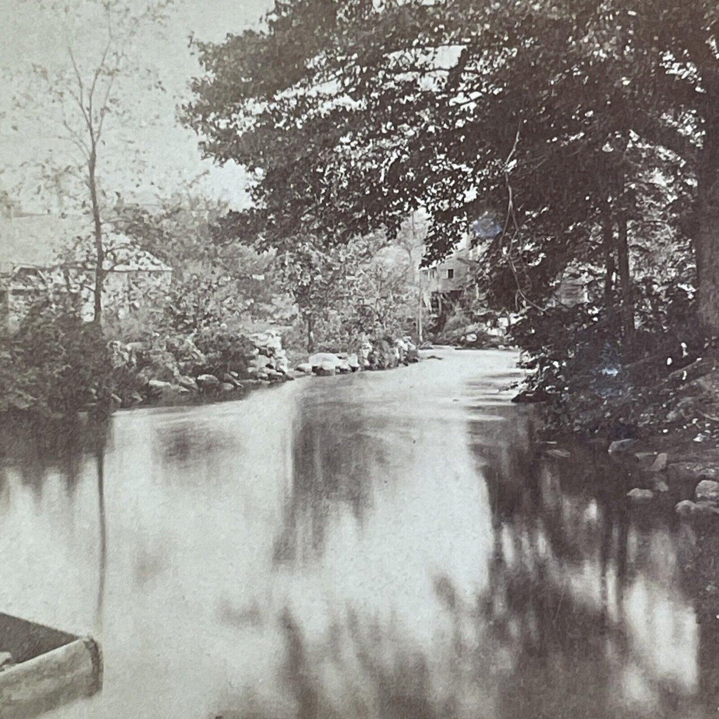 Dimond Mill Dam on the Sugar River Stereoview Newport New Hampshire c1870s Y935