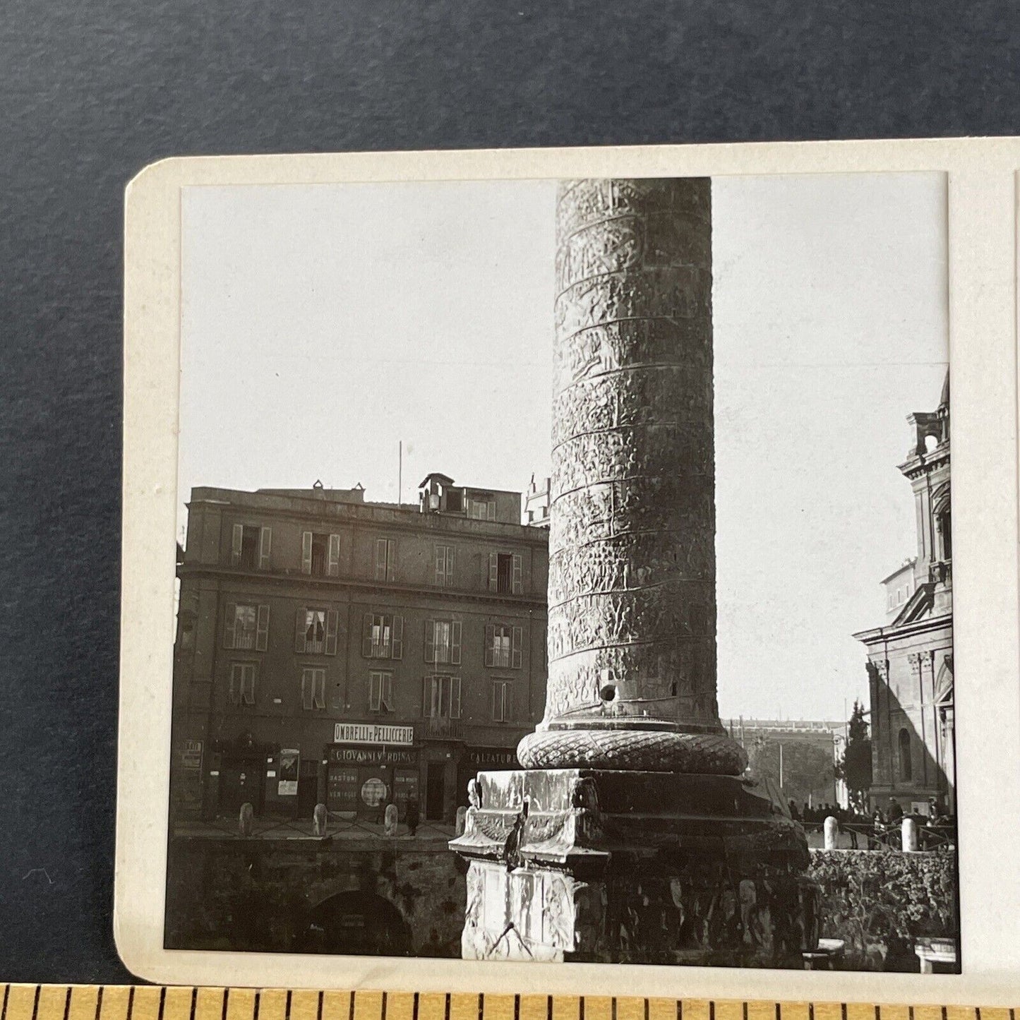 Antique 1920s Giovanni Verdina Store Rome Italy OOAK Stereoview Photo Card P3221