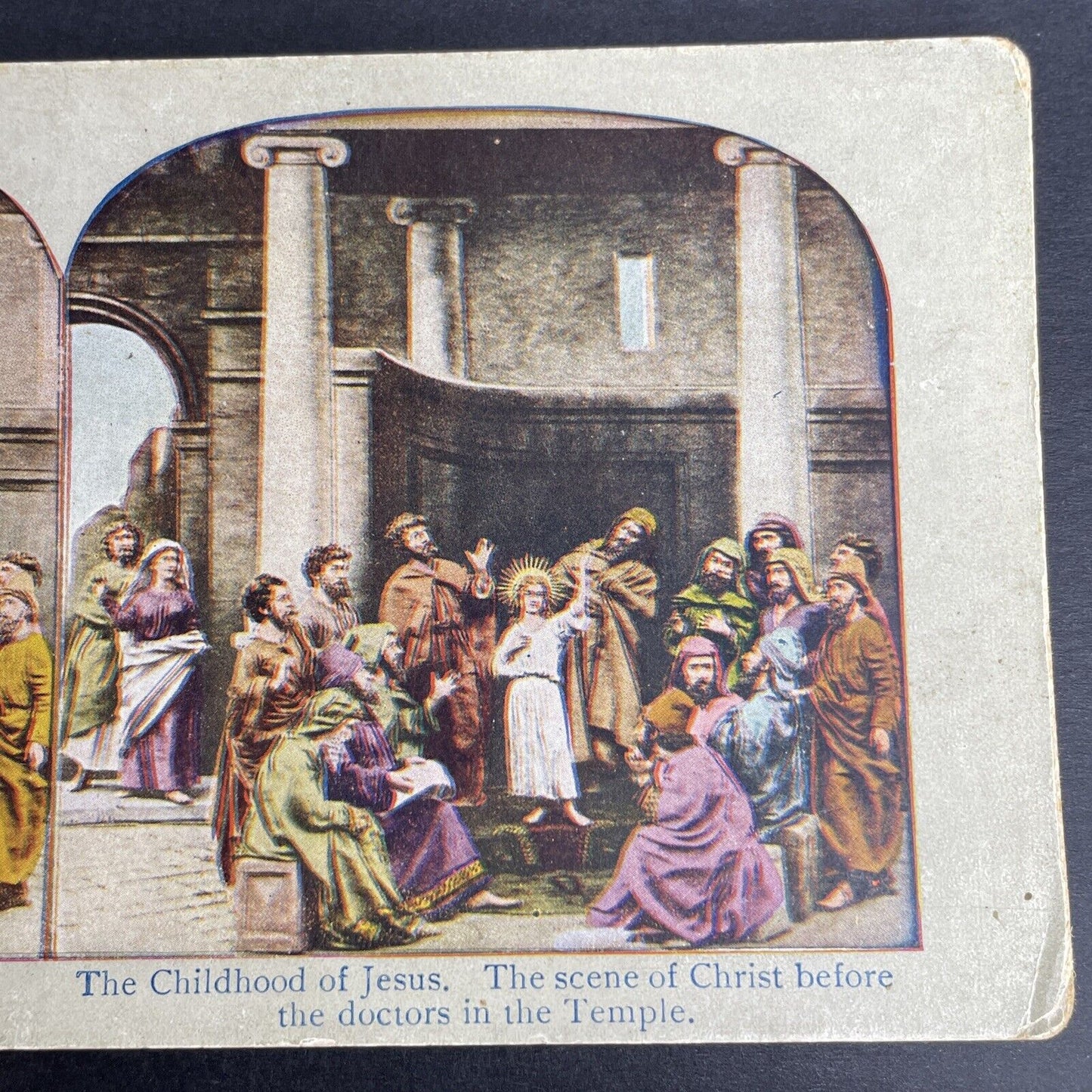 Antique 1902 Christ & The Doctors In The Temple Stereoview Photo Card P1059