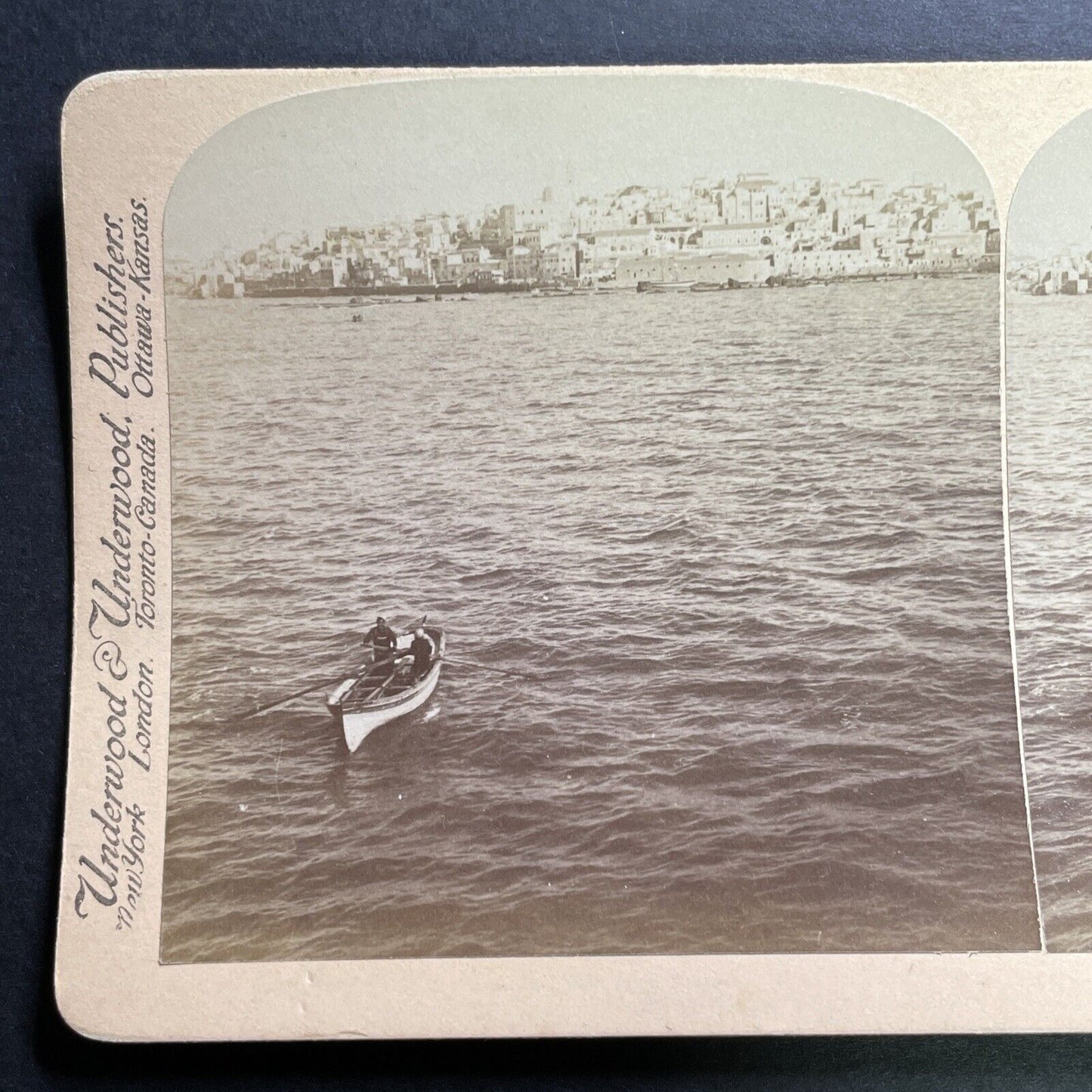 Antique 1899 Fisherman In Jaffa Israel Palestine Stereoview Photo Card P1376