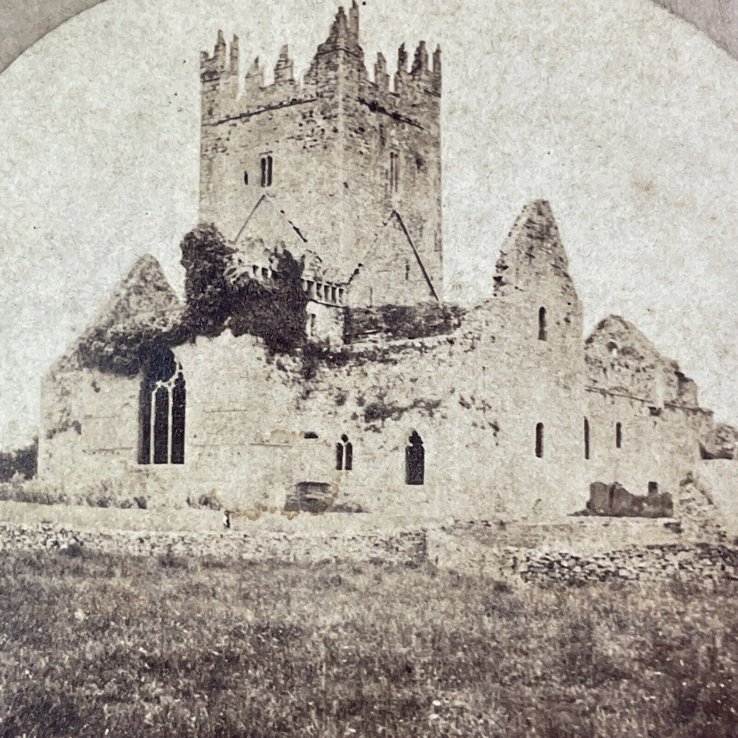 Jerpoint Abbey Kilkenny Ireland Stereoview Early Photo Antique c1855 X3775