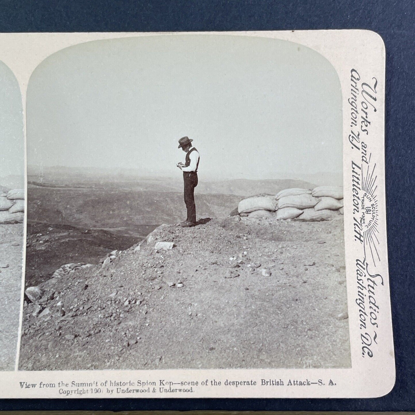 Spion Kop British Attack Hill Stereoview Boer War South Africa c1901 Y3017