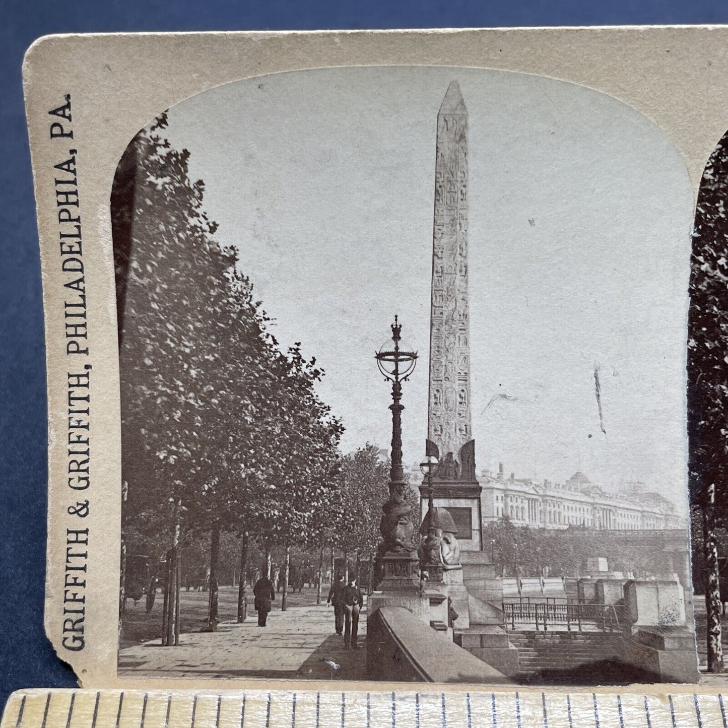 Antique 1890s Cleopatra's Needle London England Stereoview Photo Card P1886