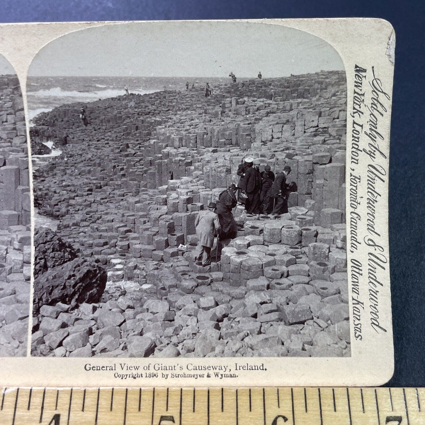 Antique 1896 The Giants Causeway Northern Ireland Stereoview Photo Card P3916