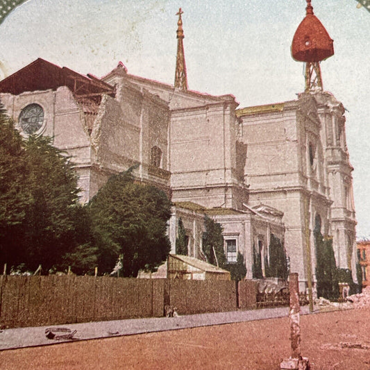 Antique 1910s San Francisco Earthquake Cathedral Stereoview Photo Card 2300-25