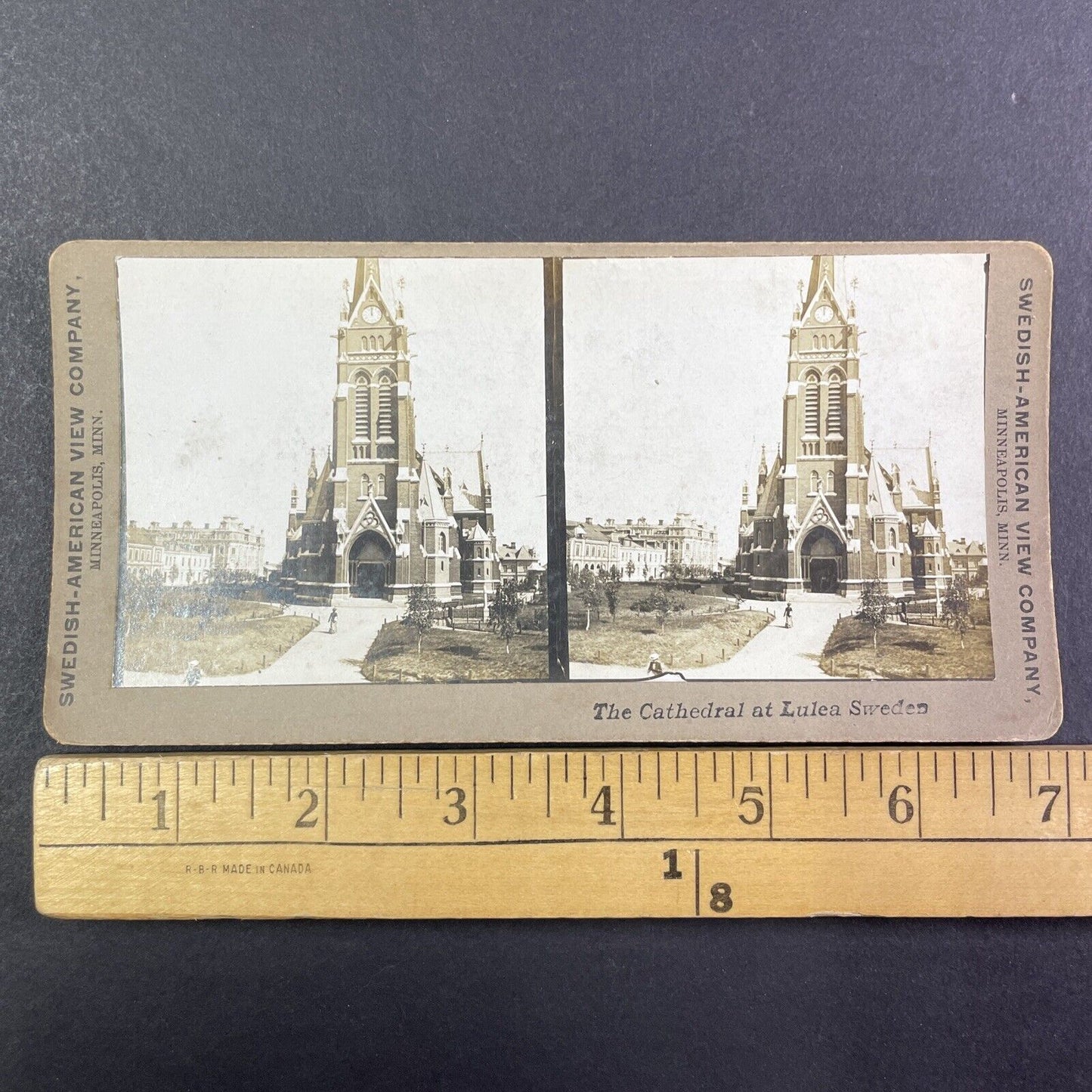 Lulea Cathedral Church Sweden Stereoview Antique c1901 Y2182