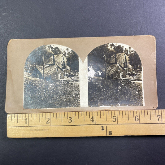 Copper Mountain Colorado Mine Hoist House Stereoview Antique c1870s X3756