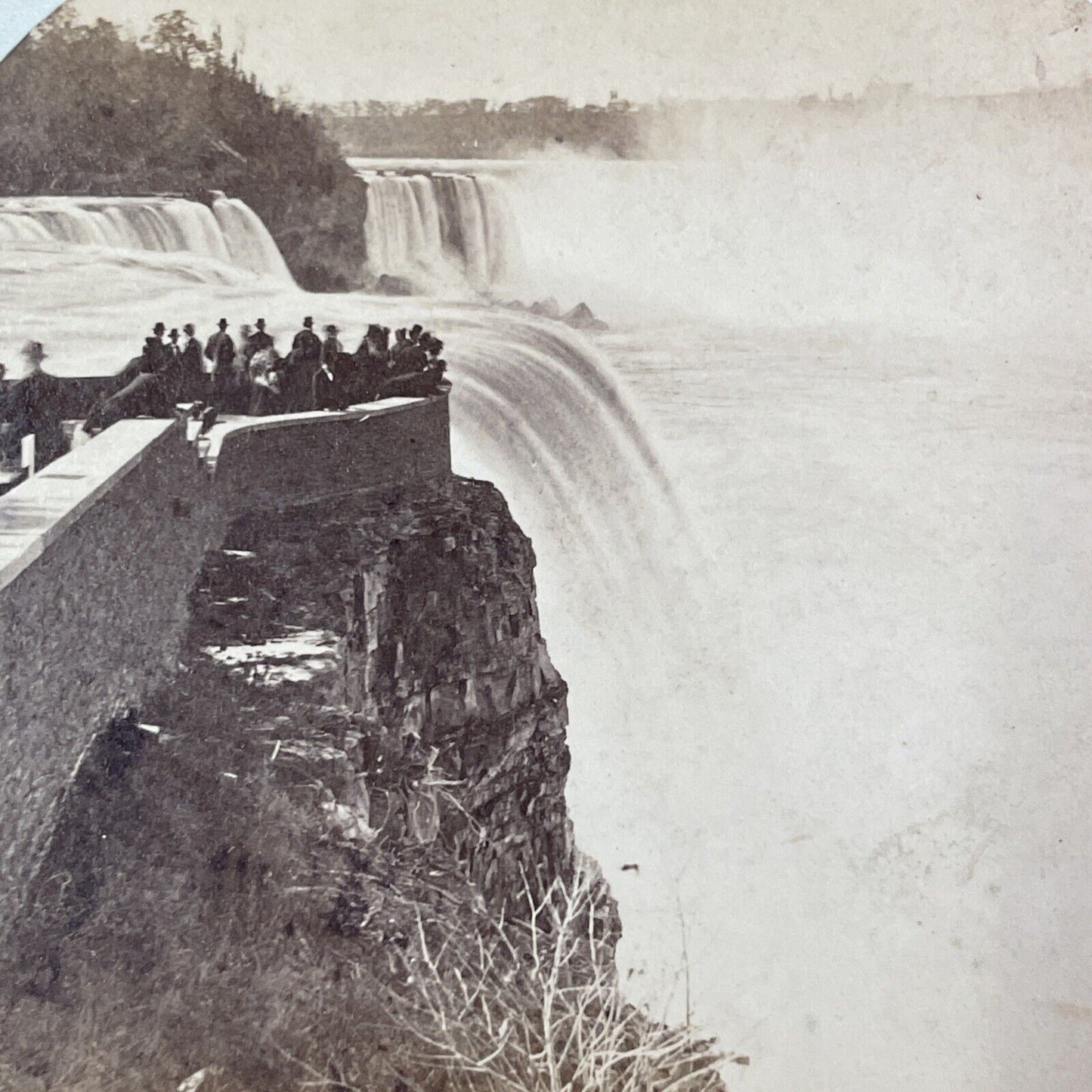 Niagara Falls Prospect Point New York Stereoview  Charles Bierstadt c1870s Y1830