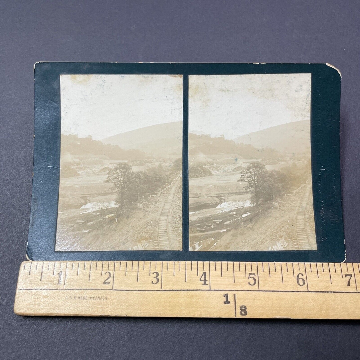 Antique 1910 Derwent Valley Railroad Construction UK Stereoview Photo Card V2199