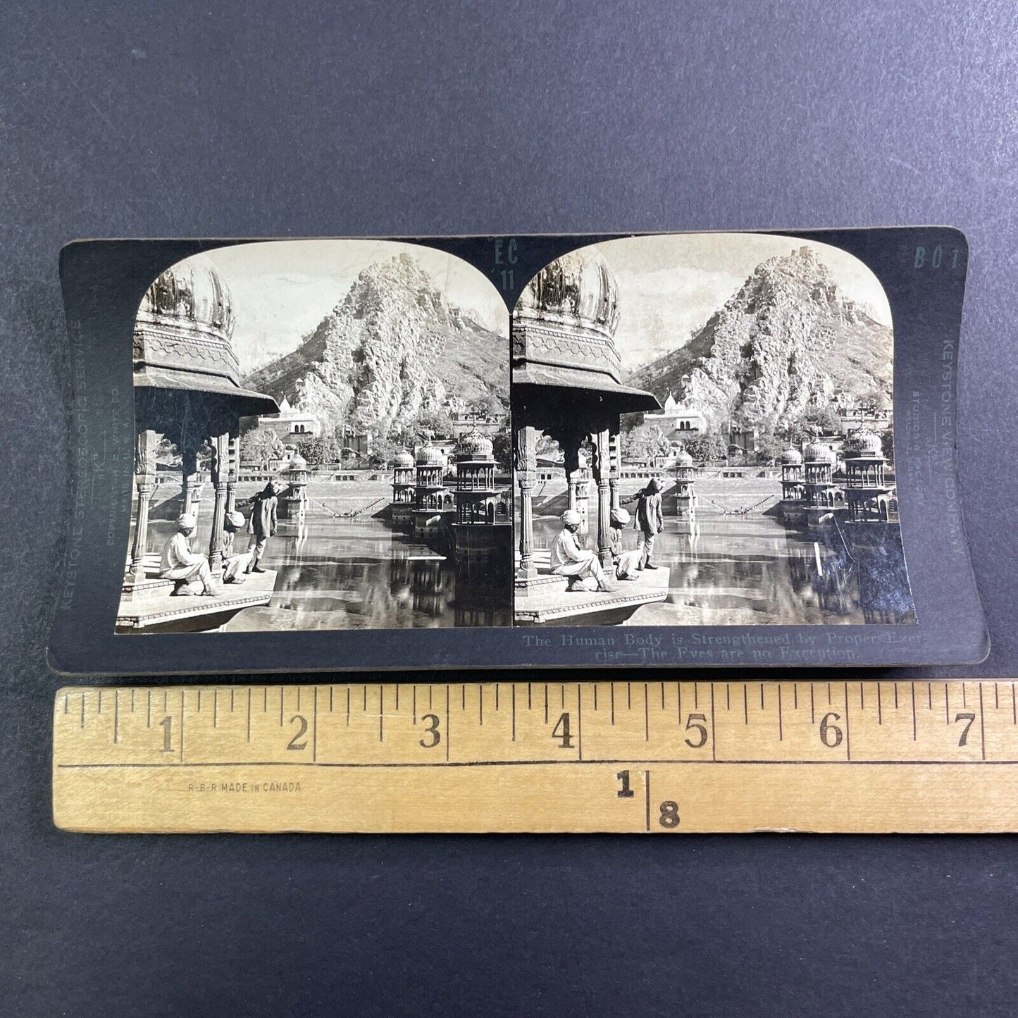 Optometrist Medical Eye Strength Training Stereoview Antique c1920s X1633