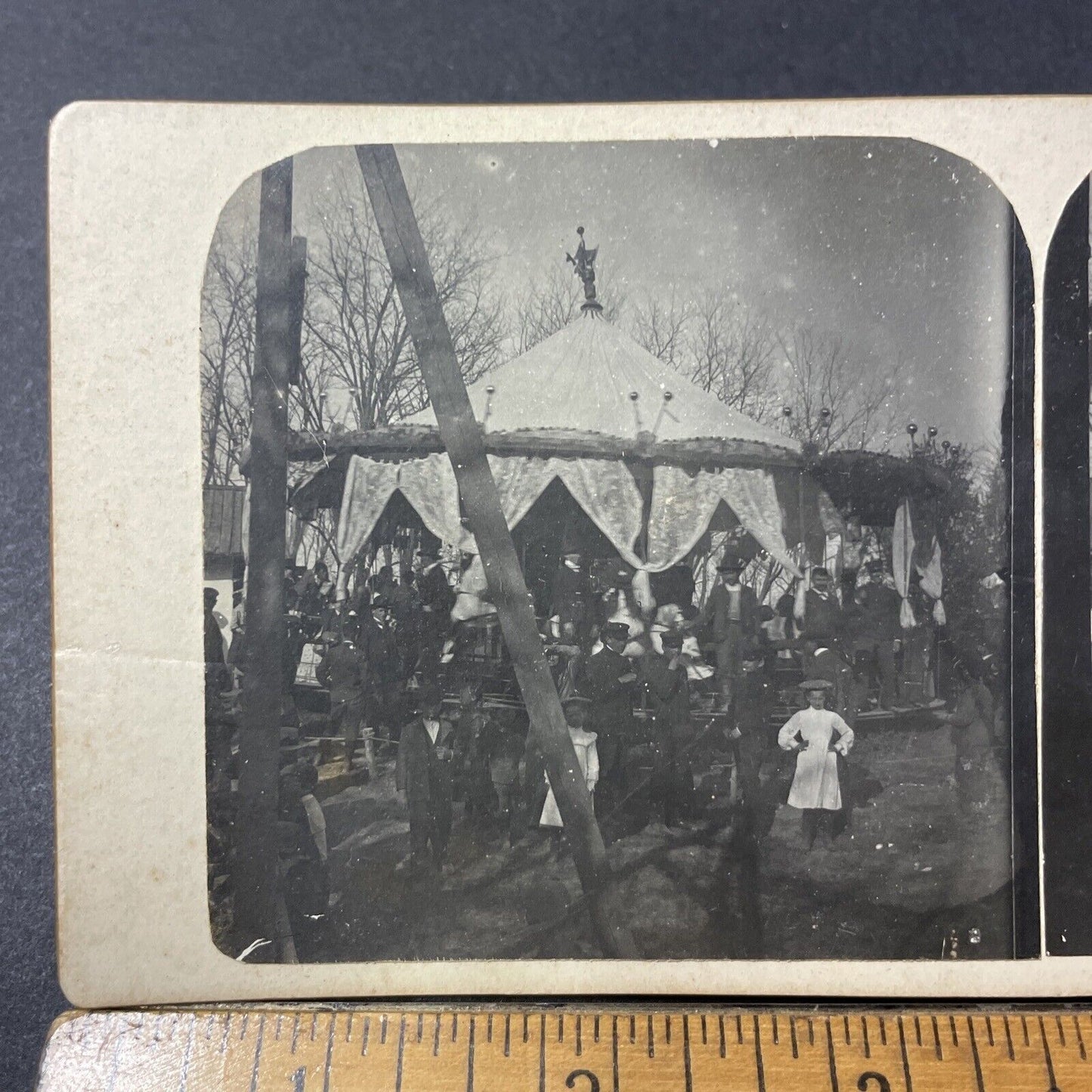 Antique 1905 Grimsby Beach Park Ontario Canada Stereoview Photo Card Q2230