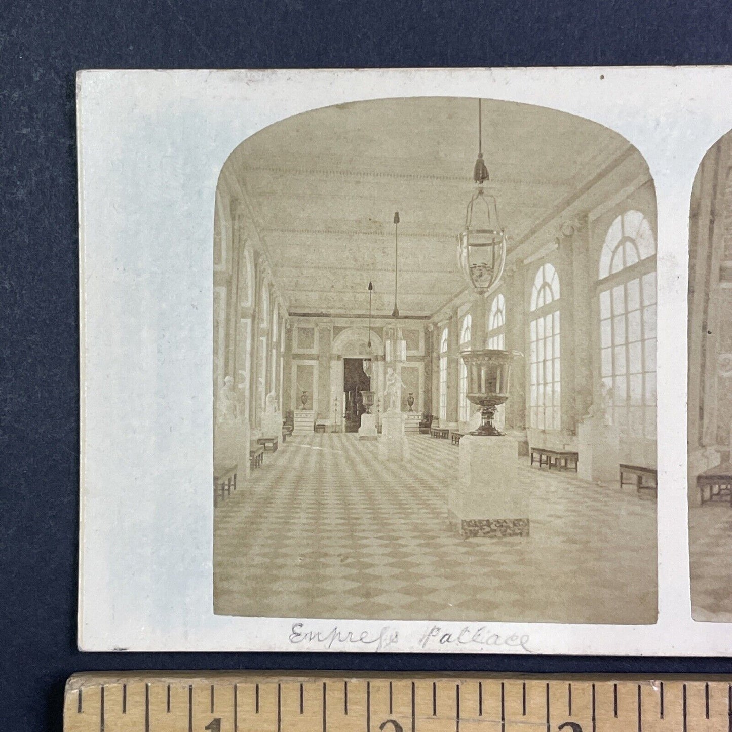 The Peristyle of the Grand Trianon Versailles France Stereoview c1855 Y1111