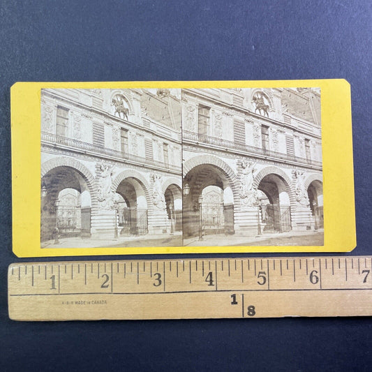 The Louvre in Paris France Stereoview Yellow Card Antique c1870 X3772