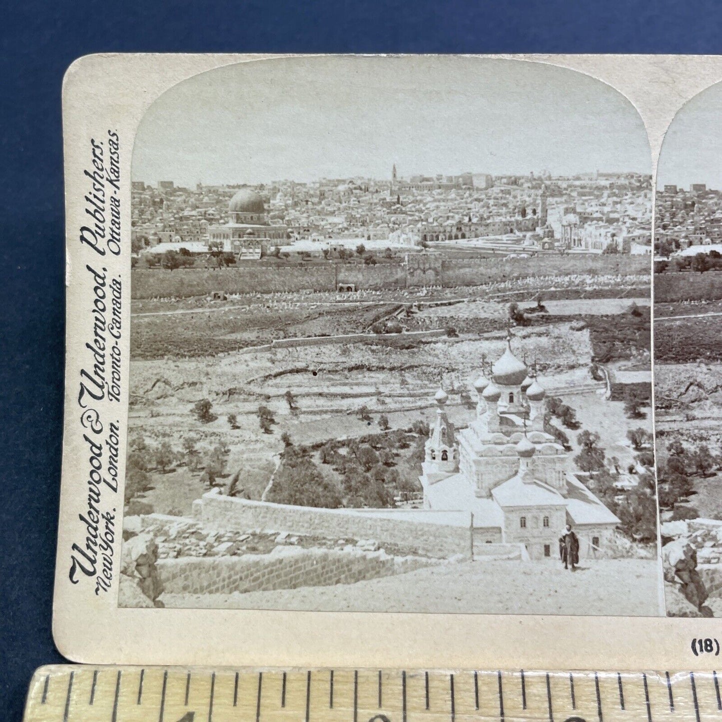 Antique 1899 City Of Jerusalem Israel Palestine Stereoview Photo Card V521