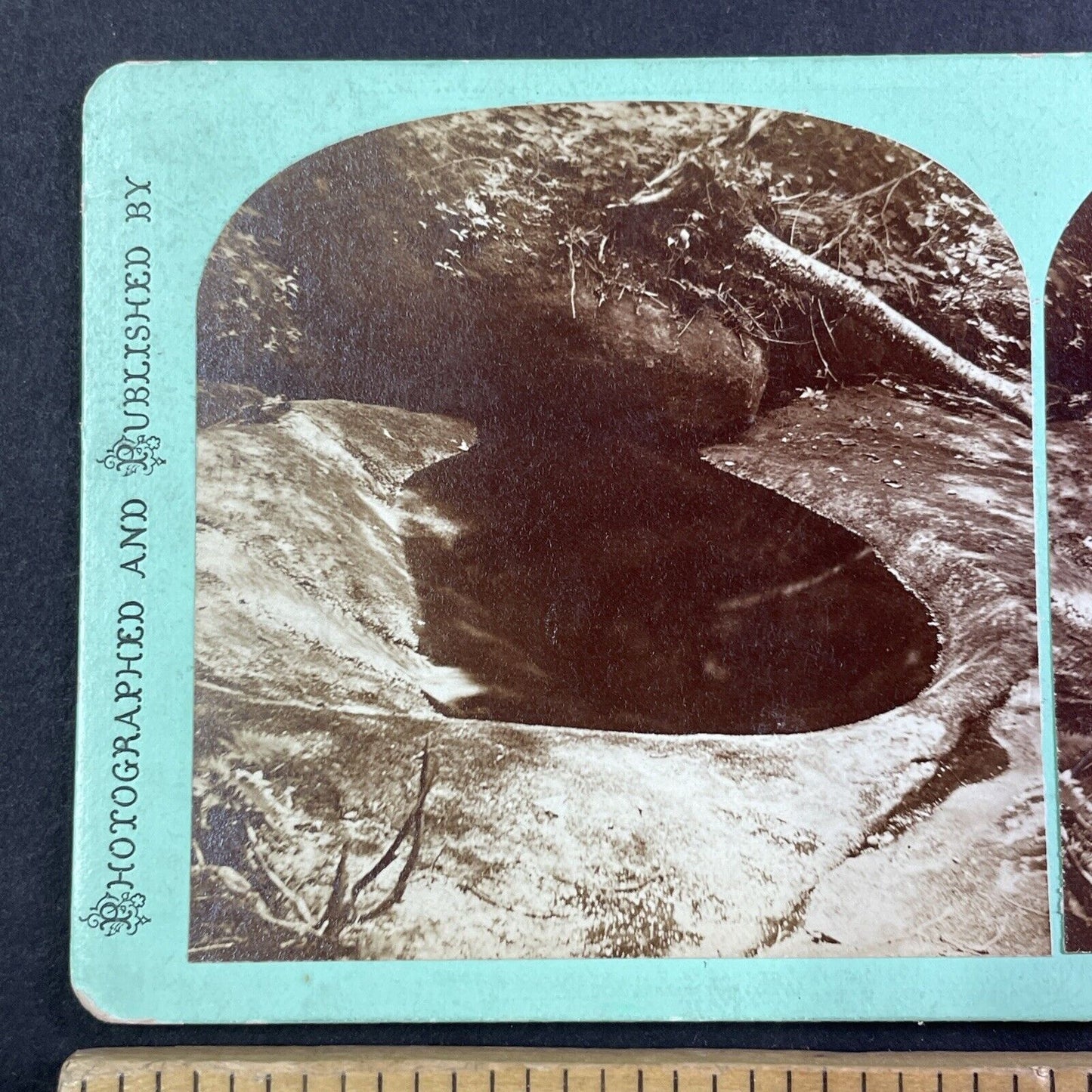 Hurricane Brook Bowl Stereoview A.F. Clough Warren New Hampshire c1870s Y889