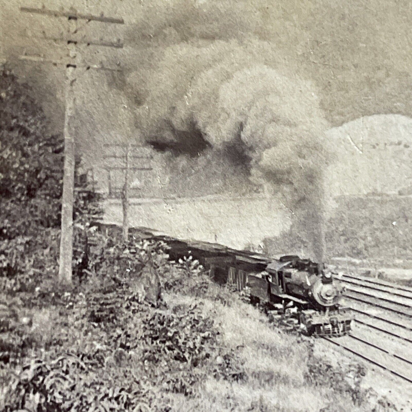 Antique 1909 Pennsylvania Railroad In Allegheny Stereoview Photo Card P5017